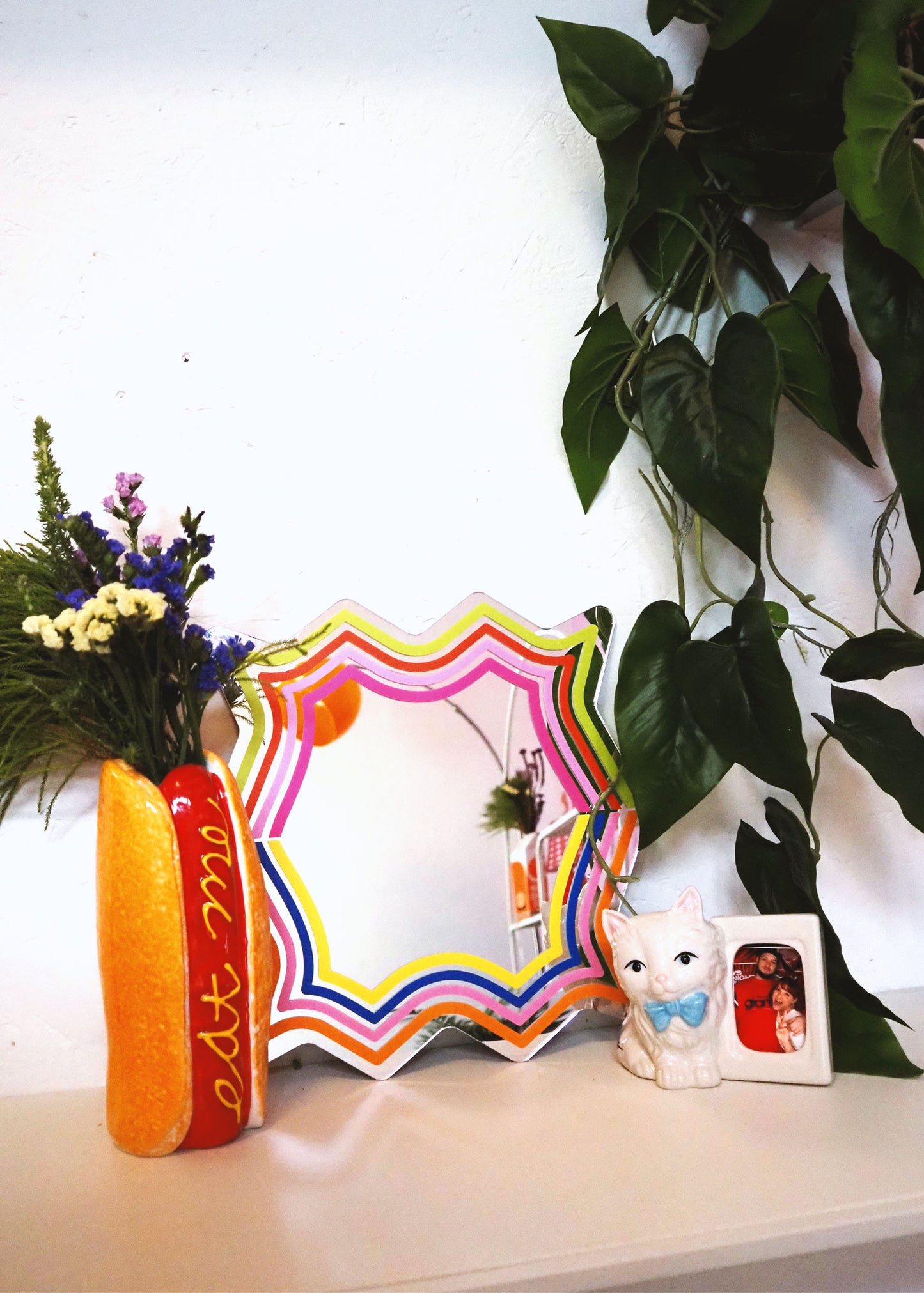 Spikey Multicolour Stripe Mirror