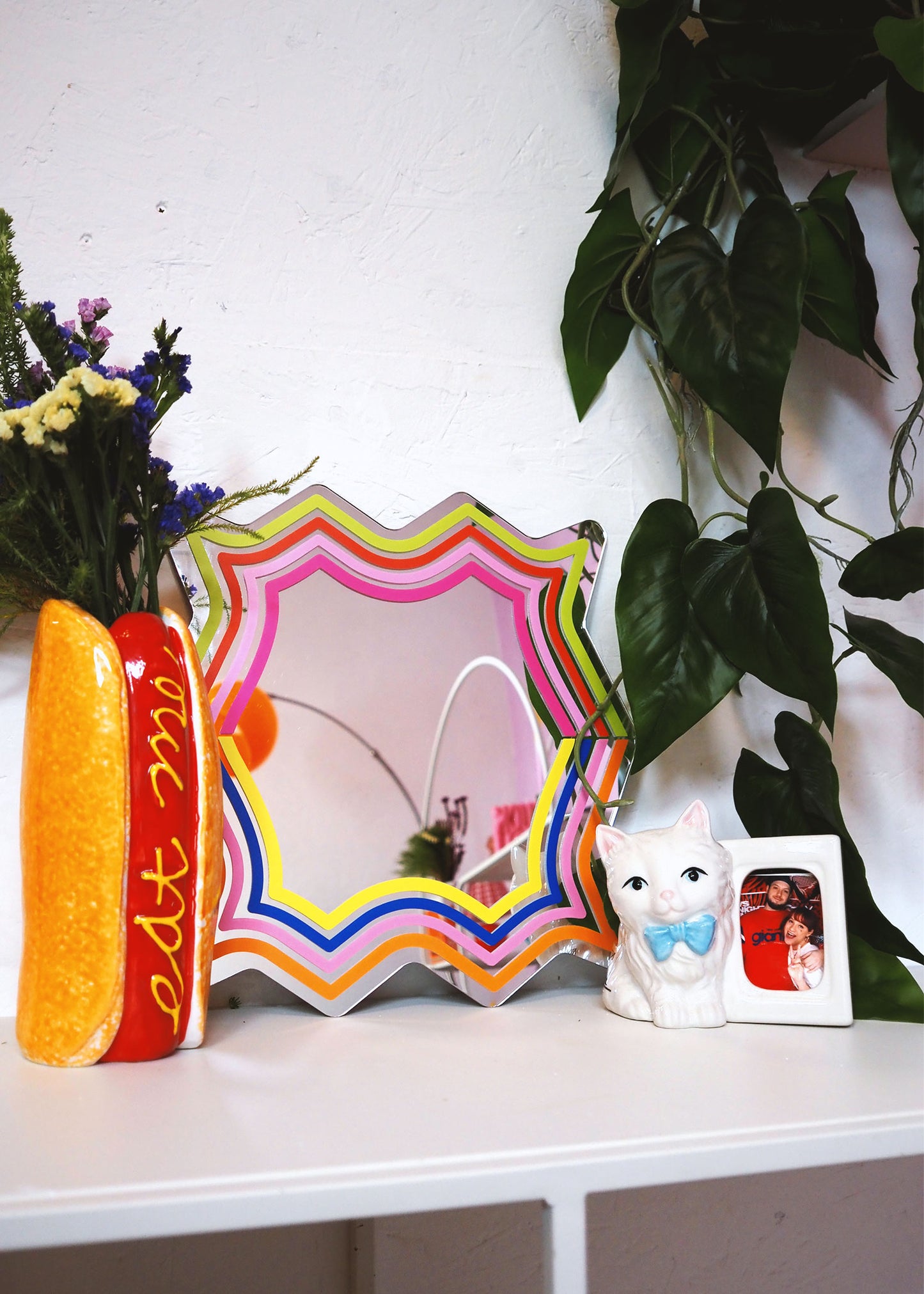 Spikey Multicolour Stripe Mirror