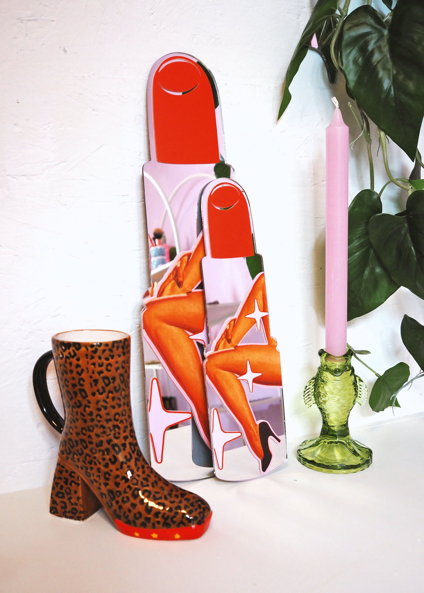 Pin Up Girl Red Lipstick Mirror