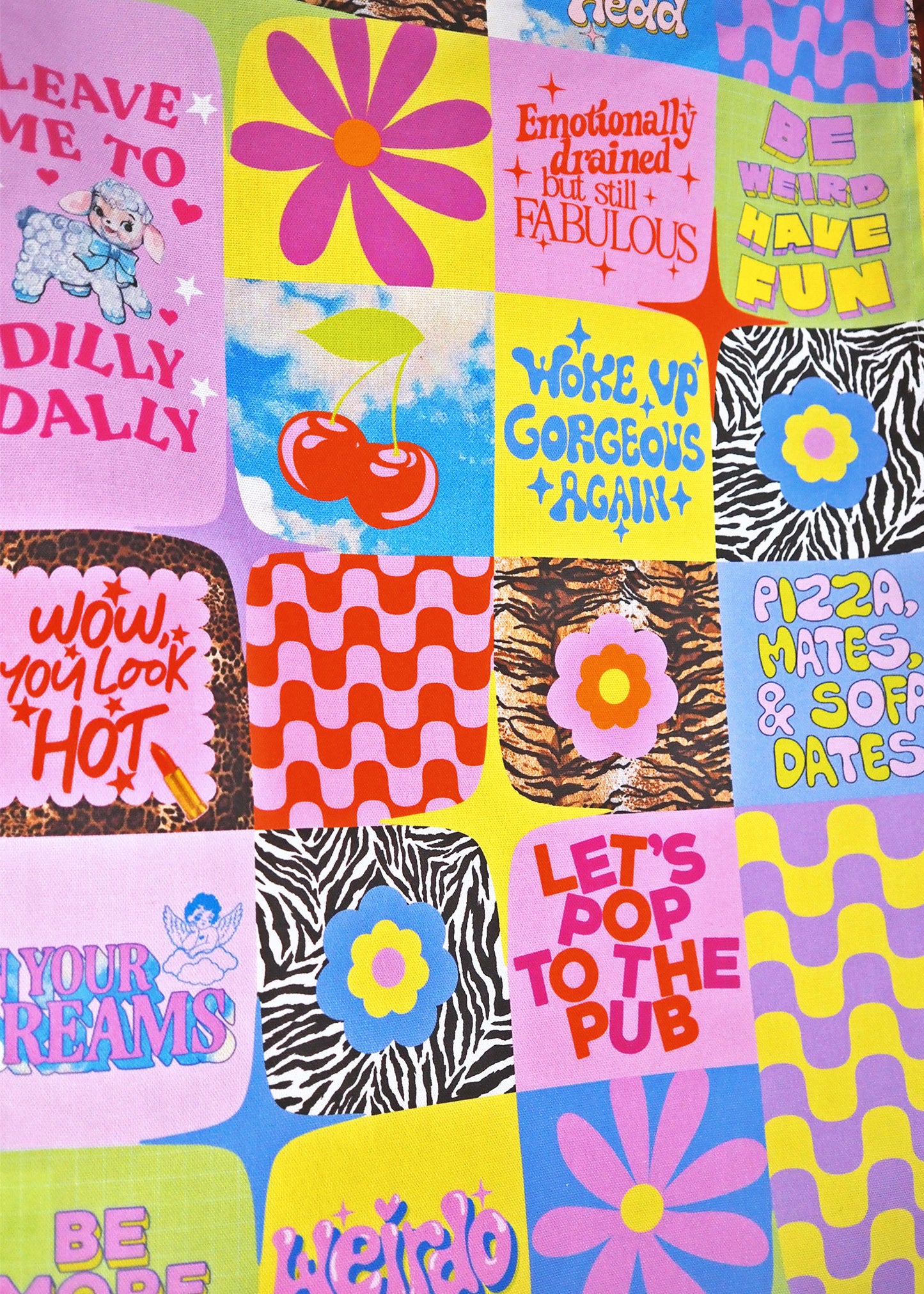 Positive Patchwork Tea Towel