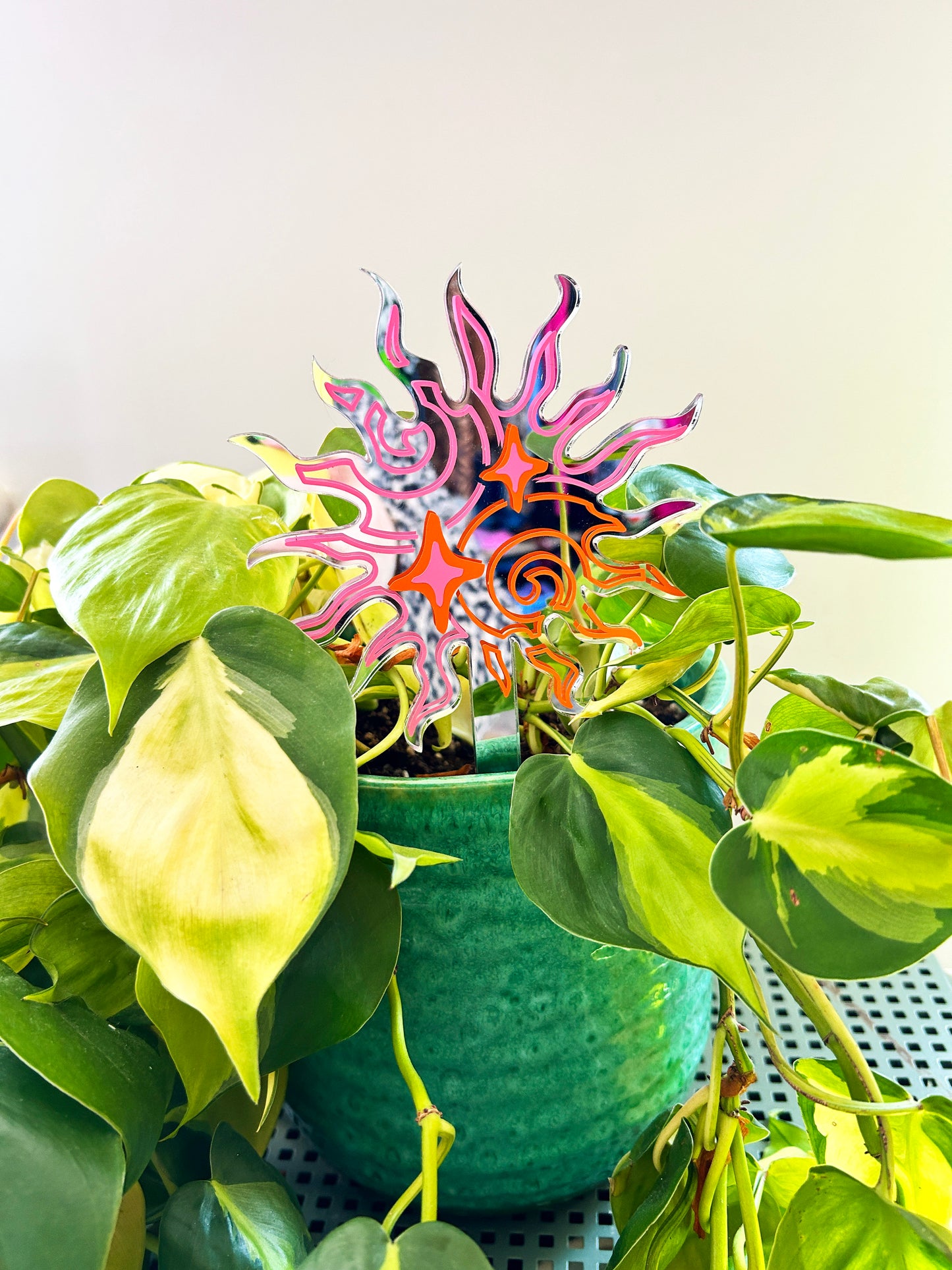 Groovy Sun Mirror Plant Stick