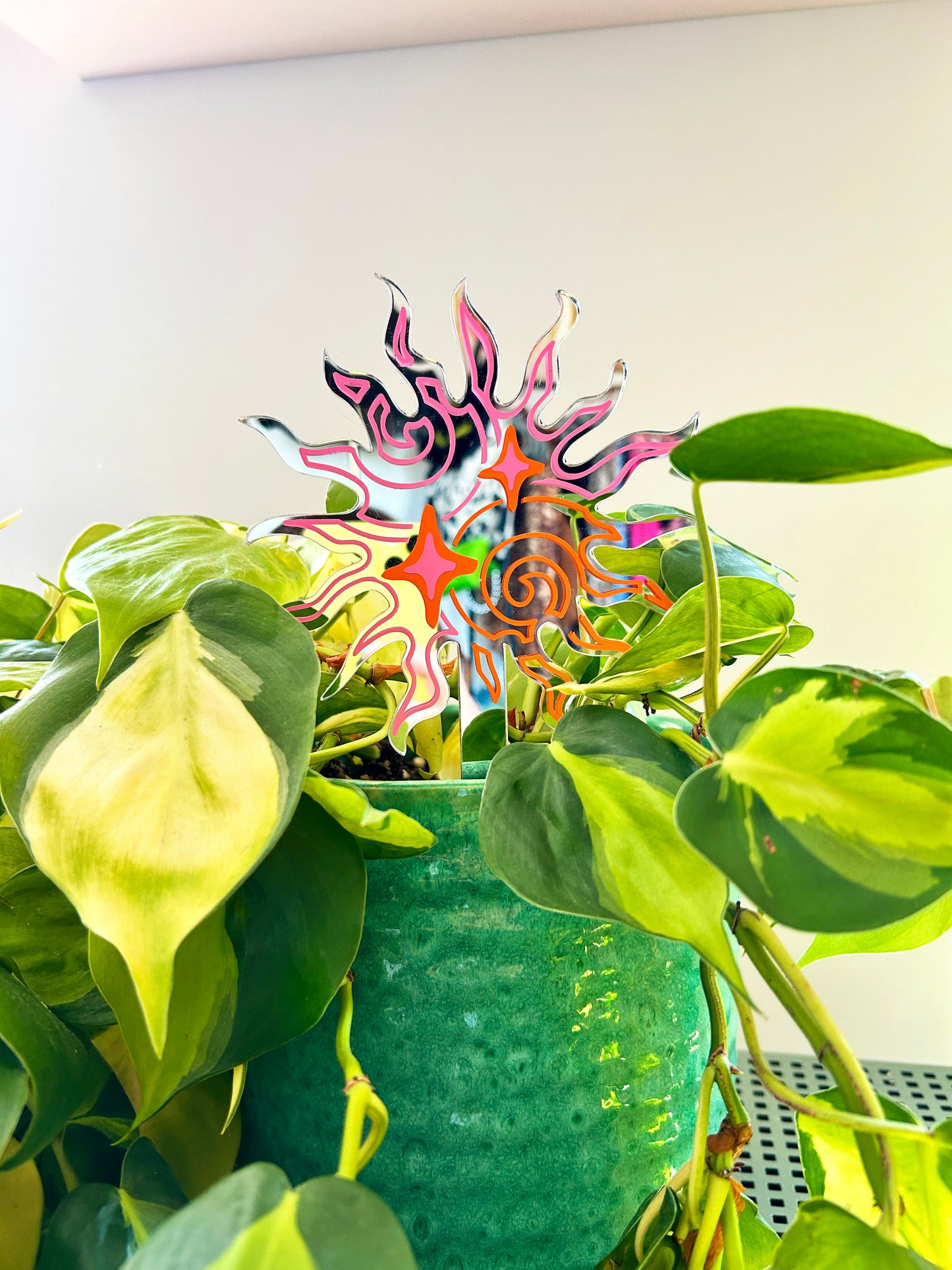 Groovy Sun Mirror Plant Stick