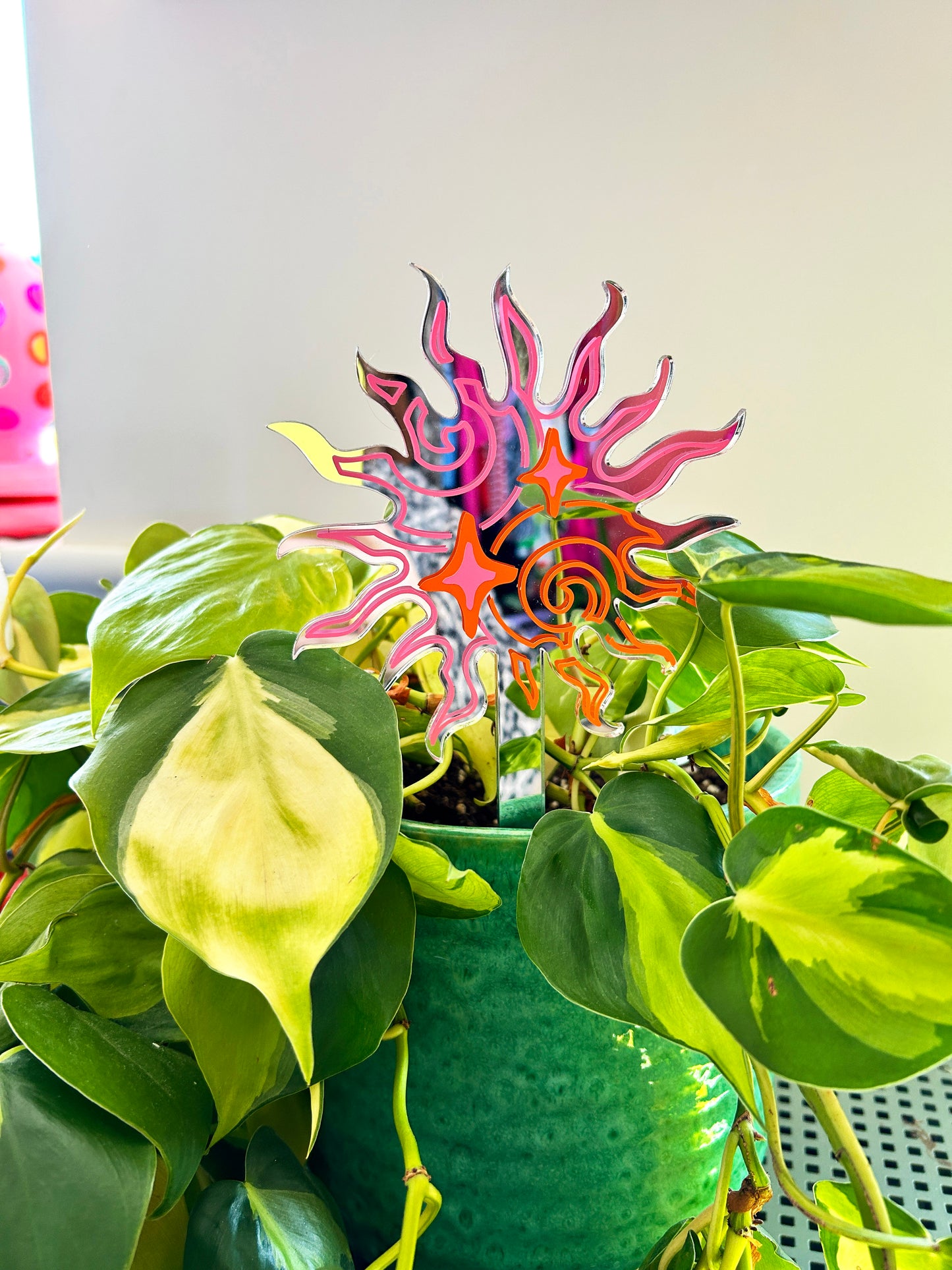 Groovy Sun Mirror Plant Stick