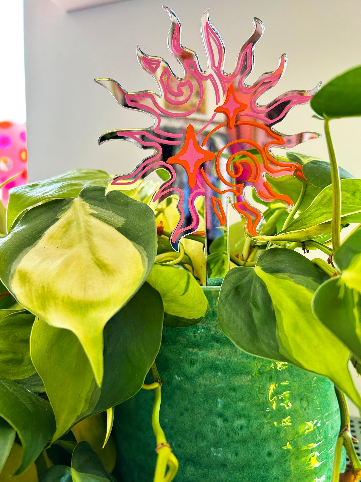 Groovy Sun Mirror Plant Stick