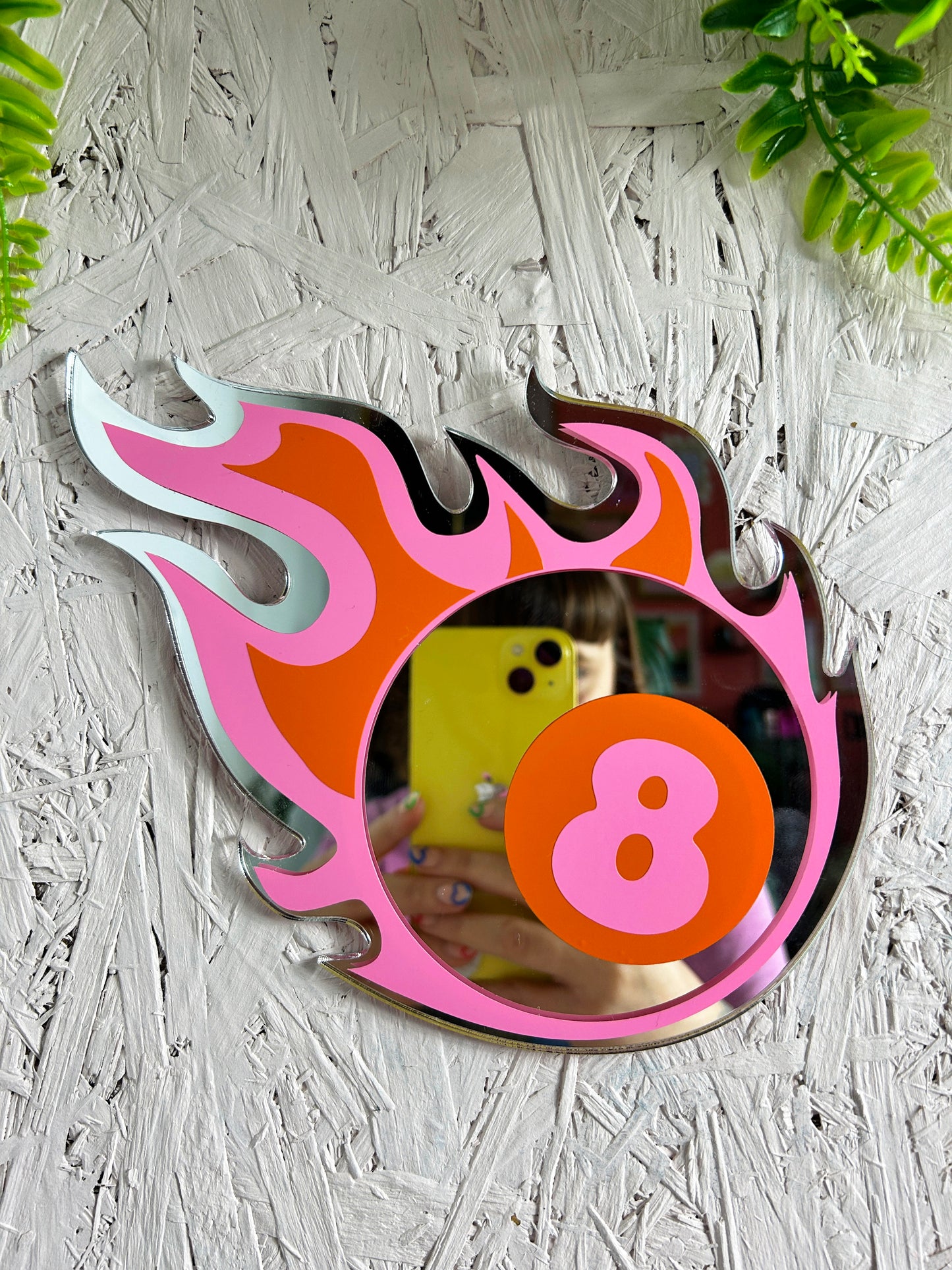 Flaming Eight Ball Mirror