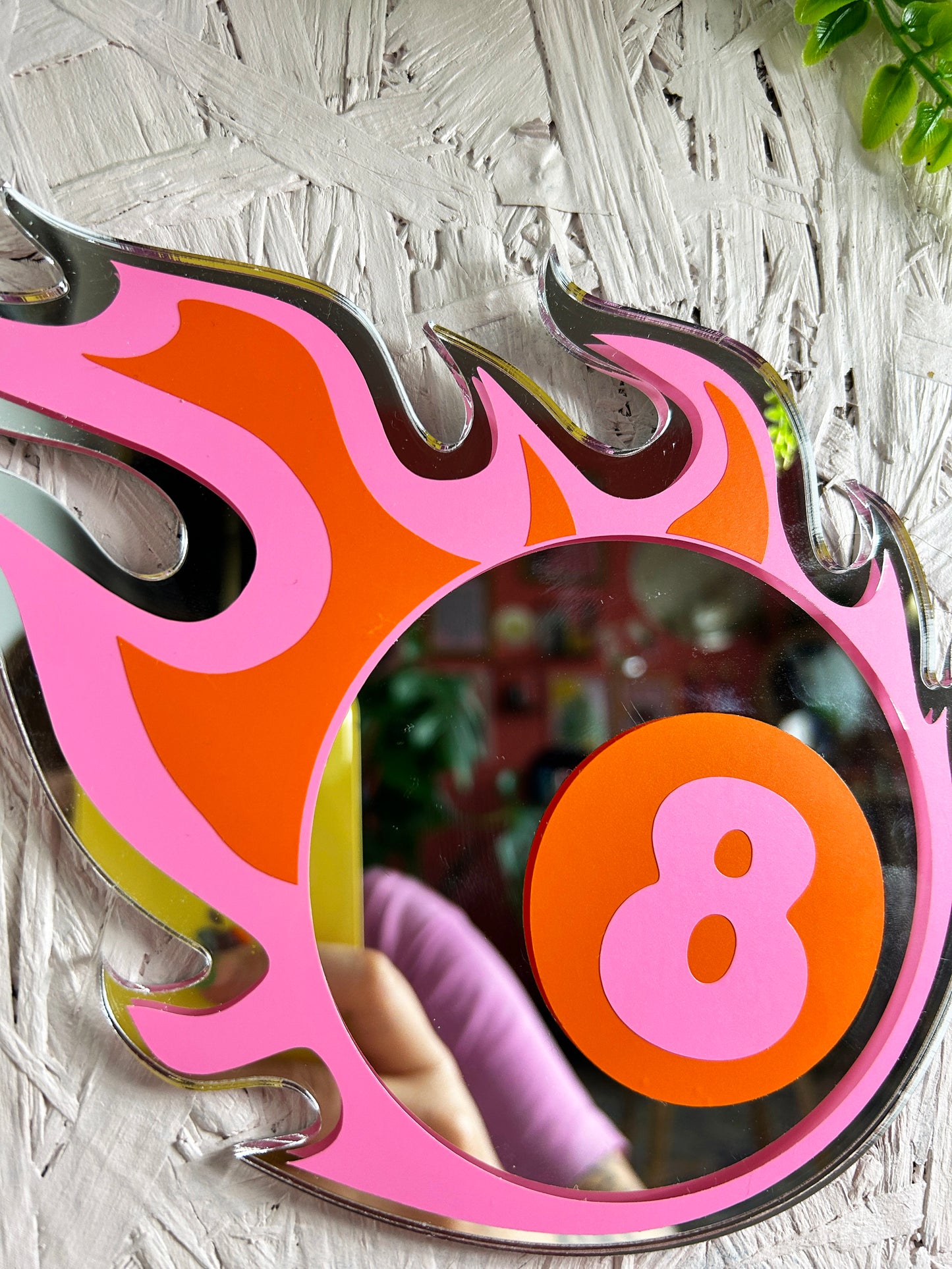 Flaming Eight Ball Mirror