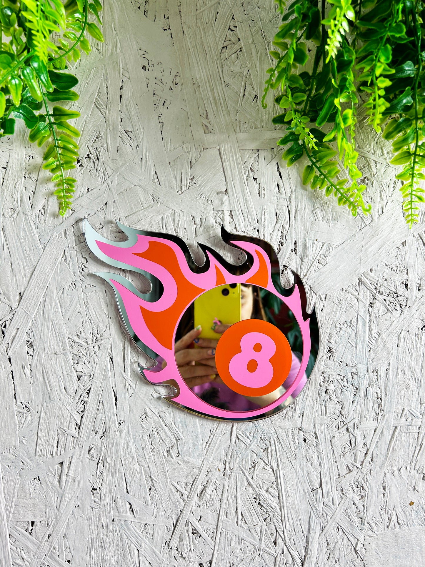 Flaming Eight Ball Mirror