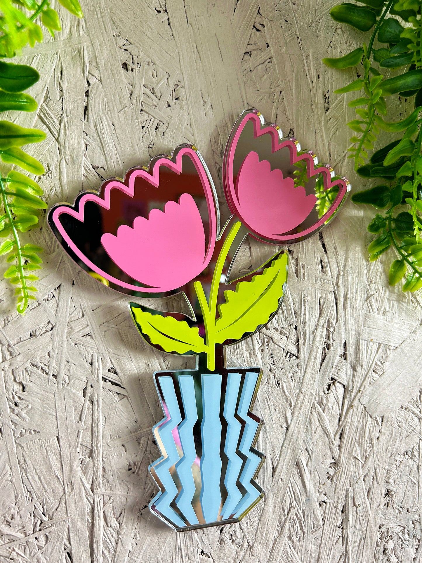 Zig Zag Flowers Mirror