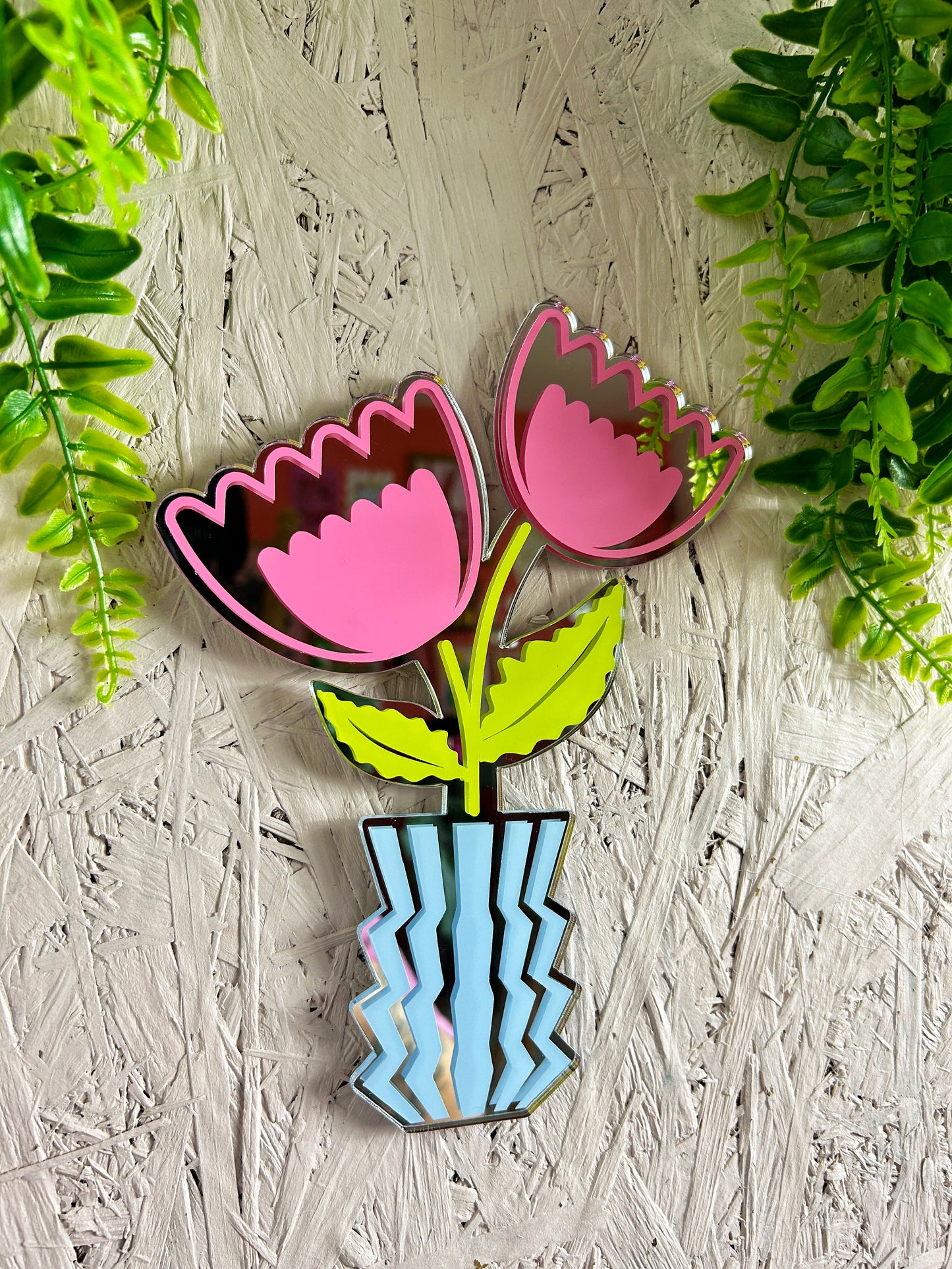 Zig Zag Flowers Mirror