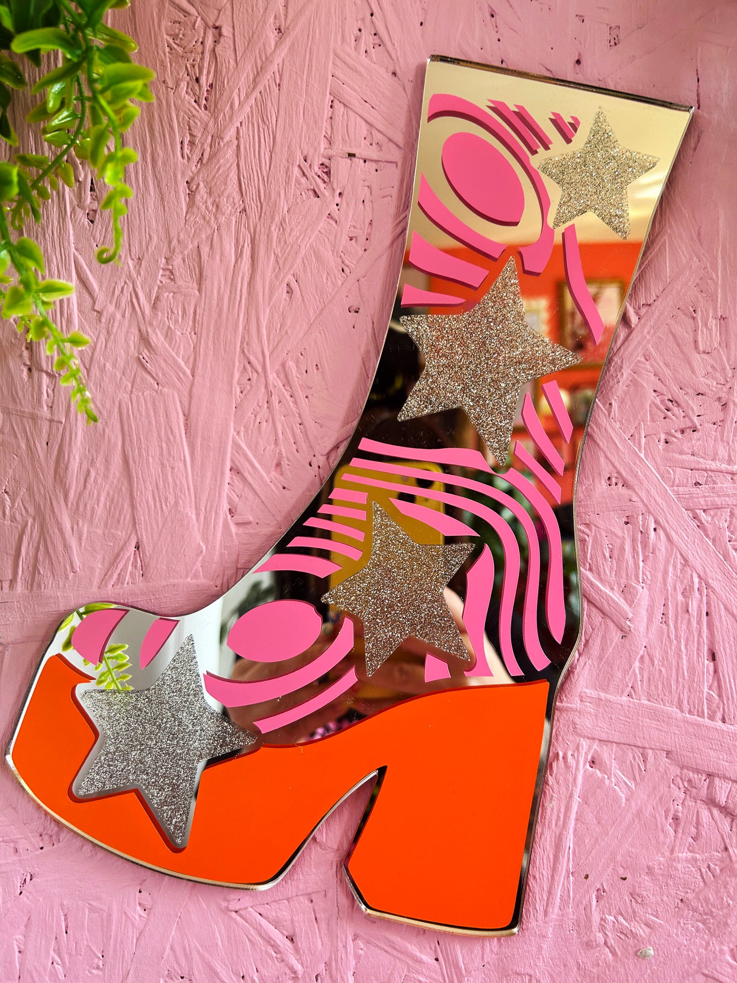70s Disco Platform Boot Mirror
