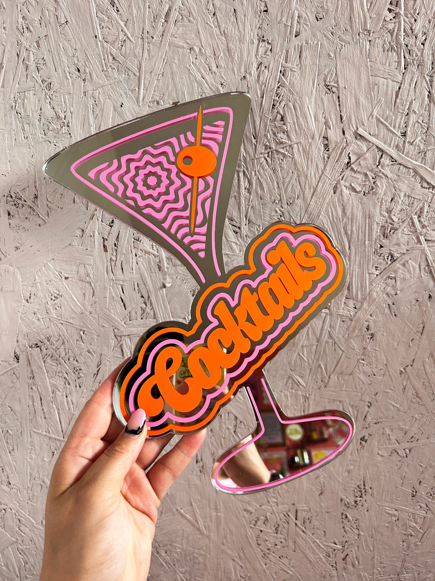 Retro Cocktail Sign Mirror