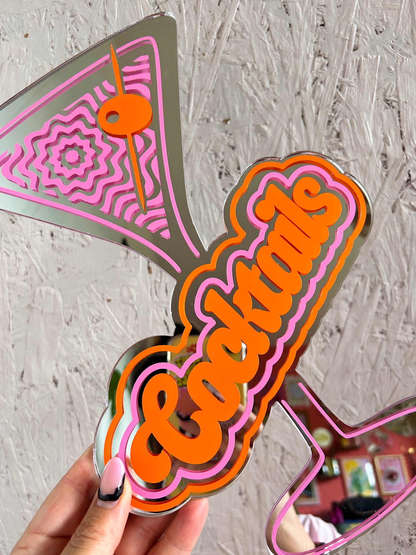 Retro Cocktail Sign Mirror