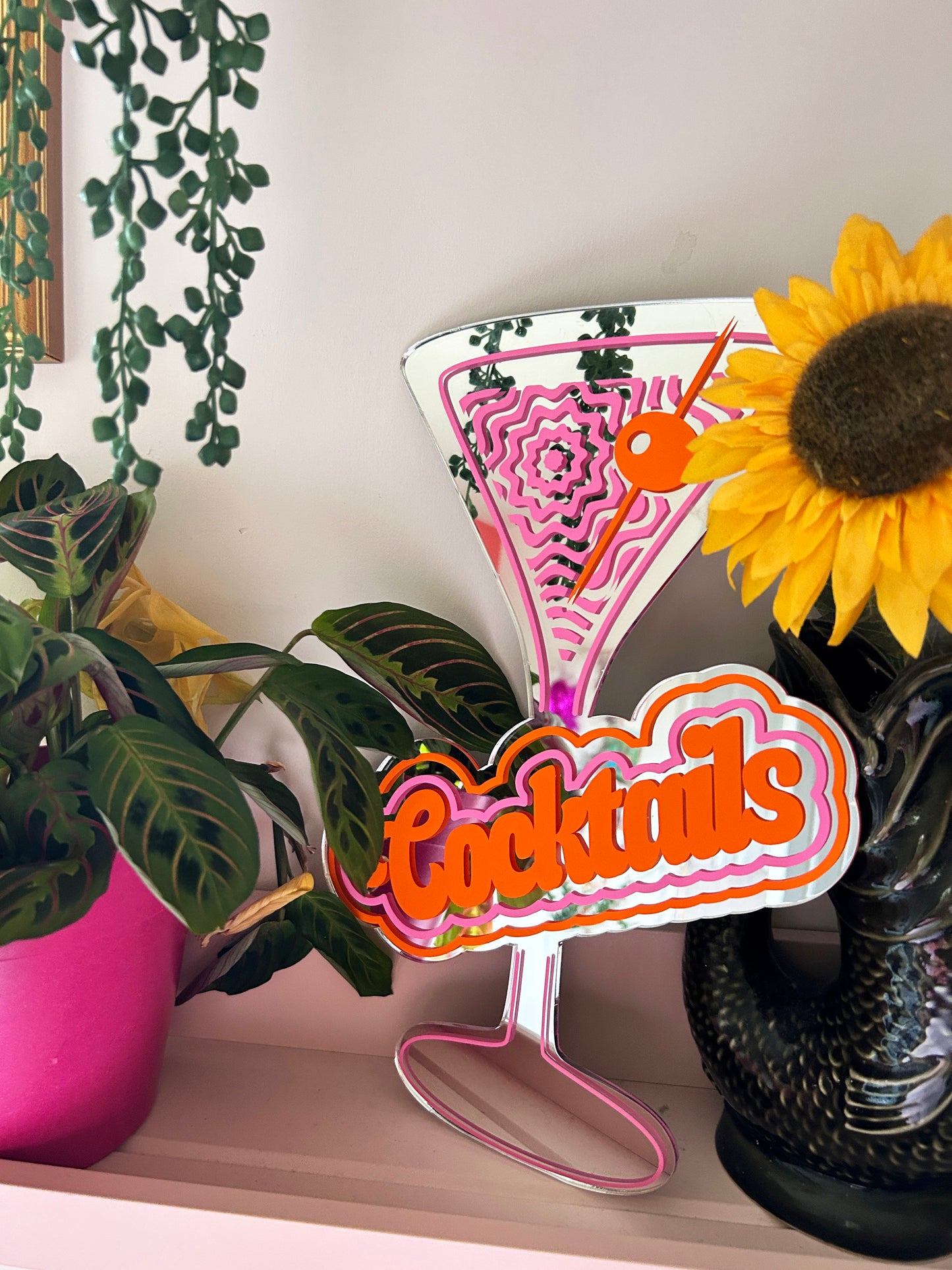 Retro Cocktail Sign Mirror