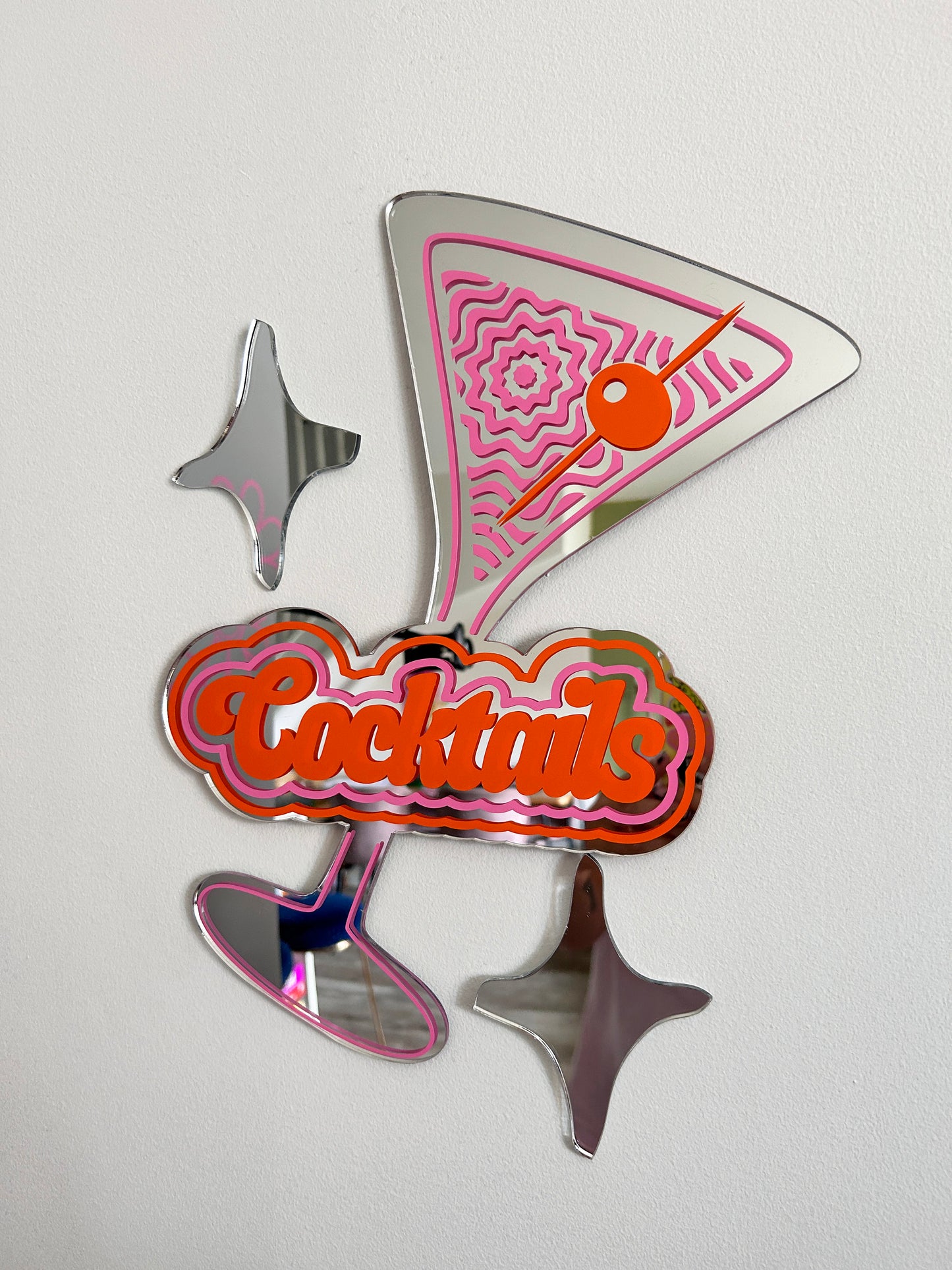 Retro Cocktail Sign Mirror