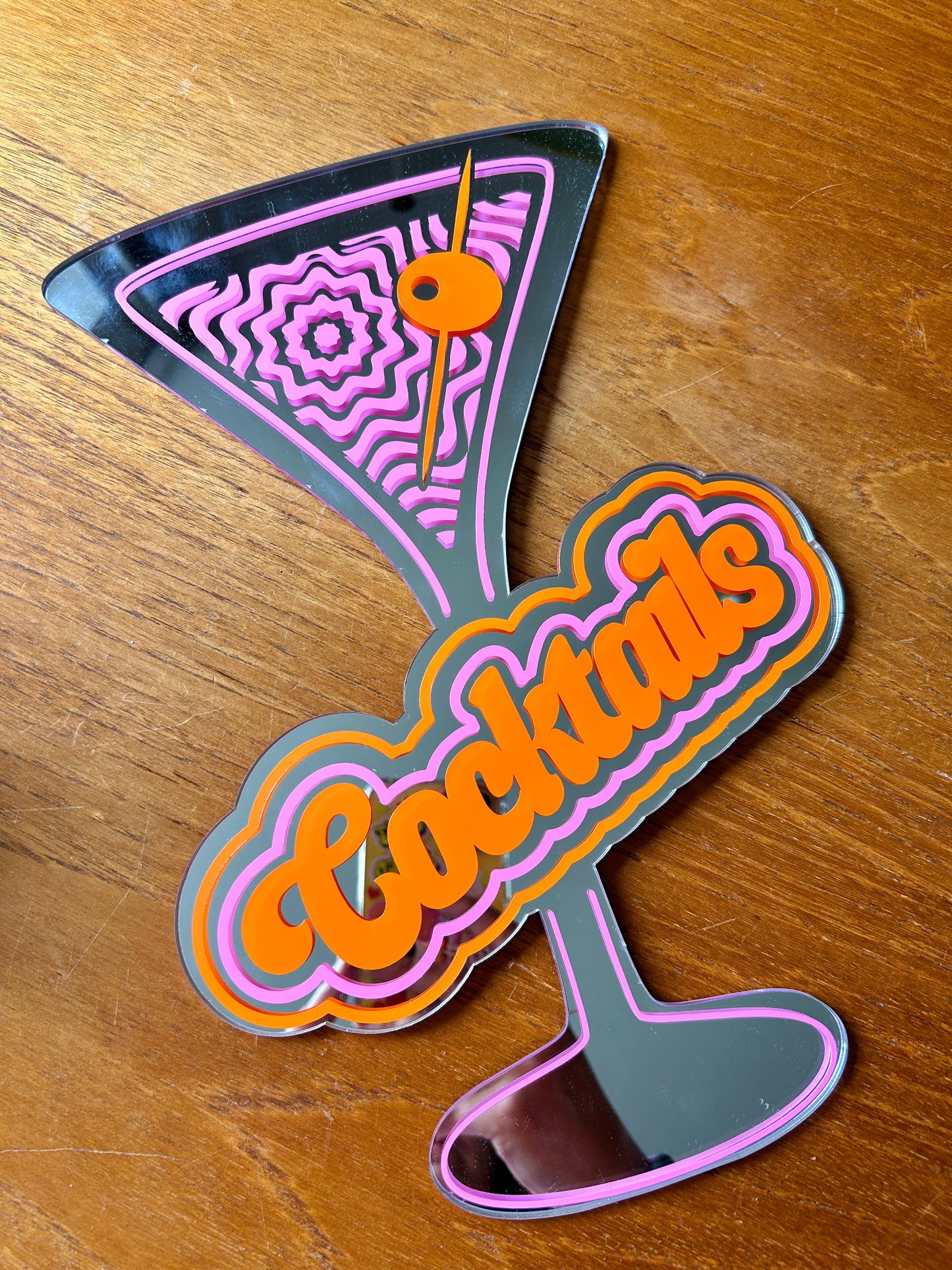 Retro Cocktail Sign Mirror