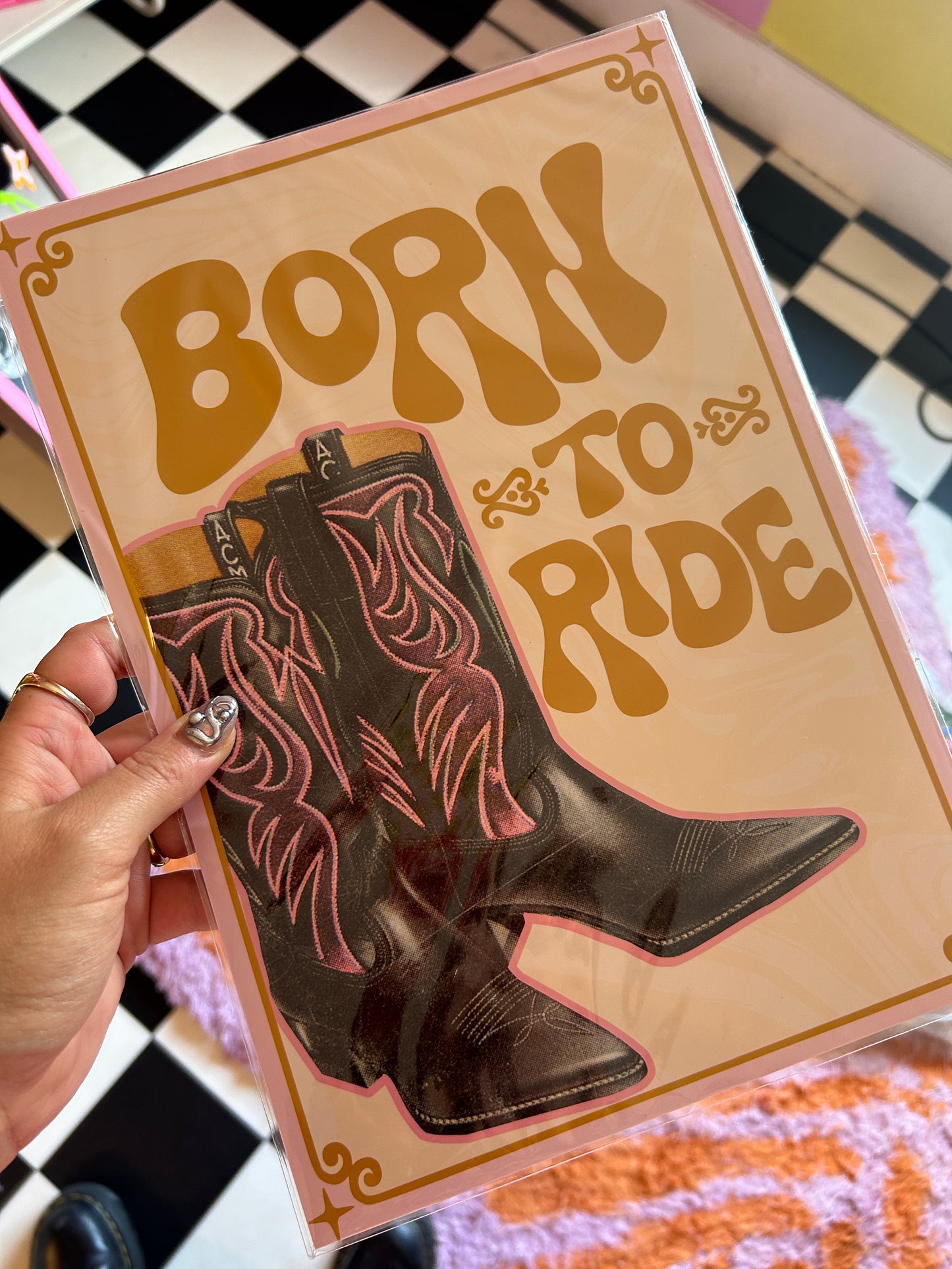 Born to ride A4 Print