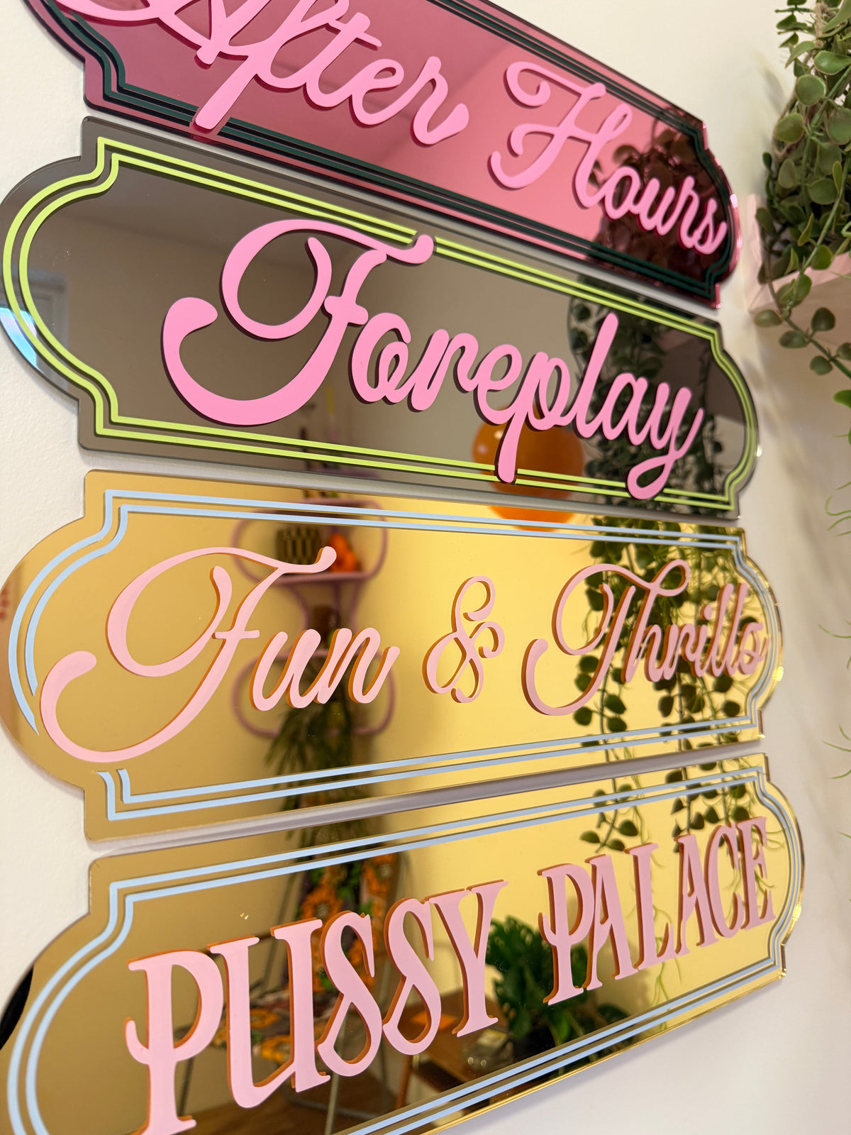 Dreamy Pussy Palace Mirror Sign