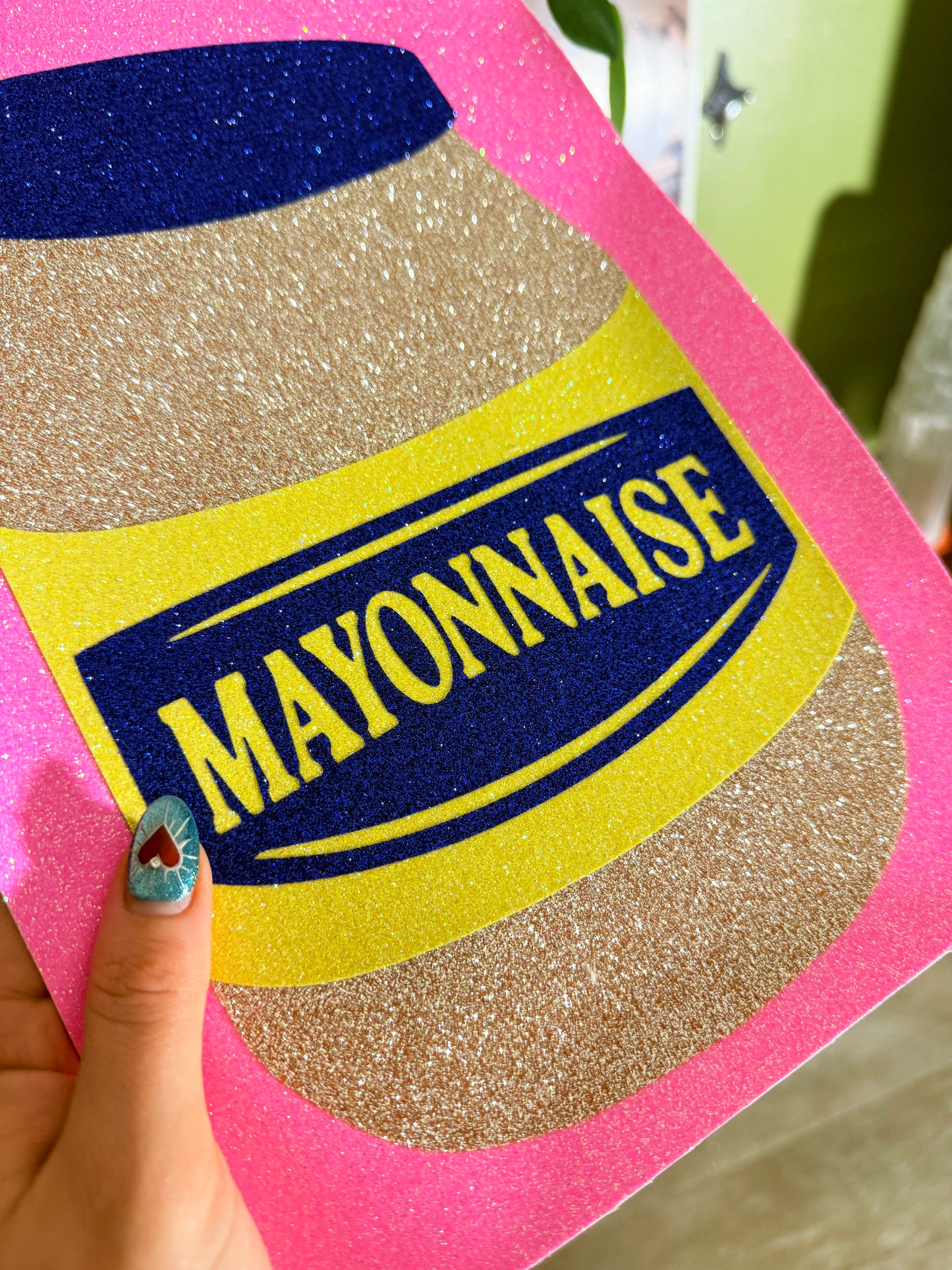 Mayonnaise Glitter Fabric Print