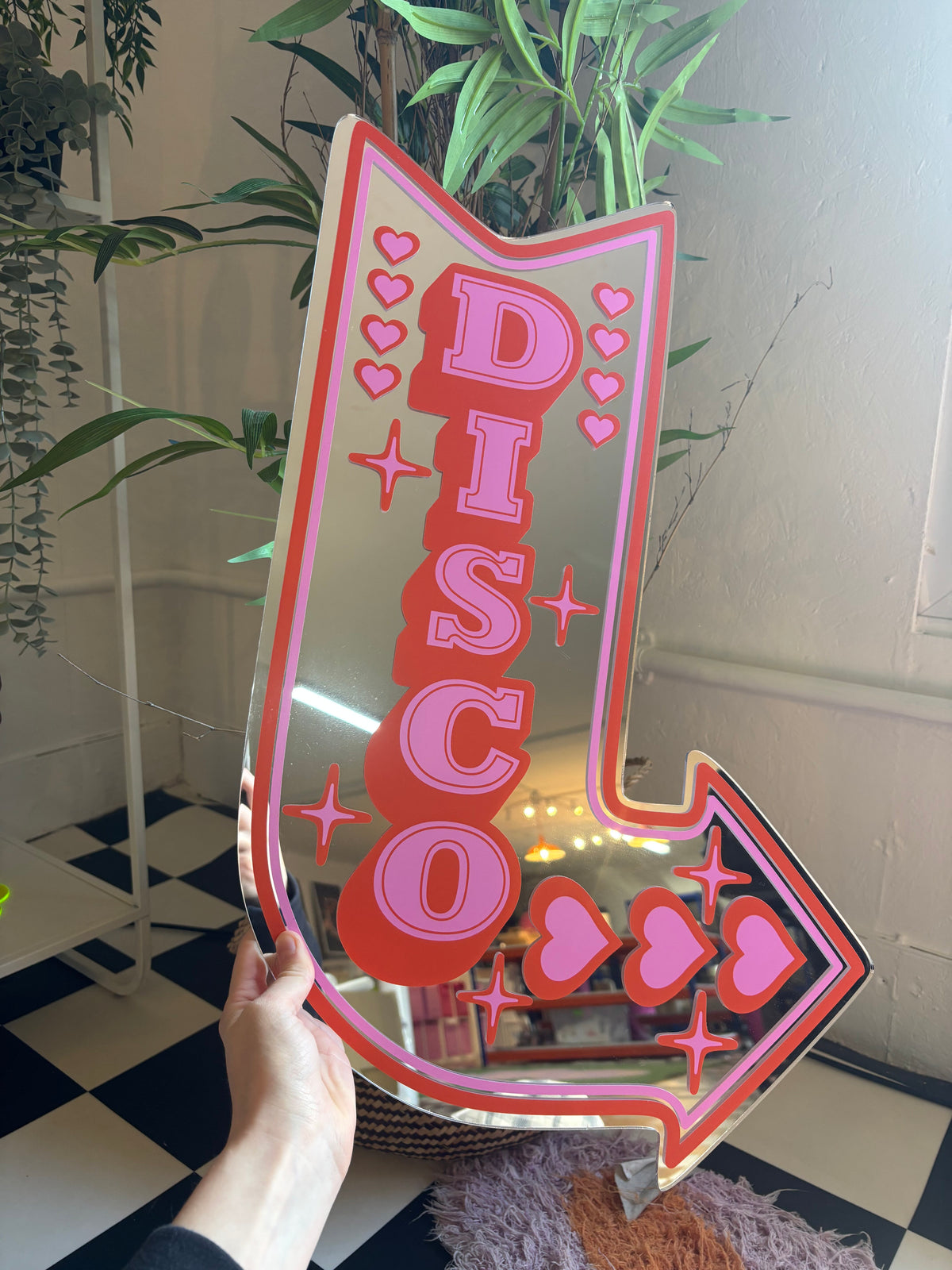 LARGE - Disco Arrow - Pink & Red