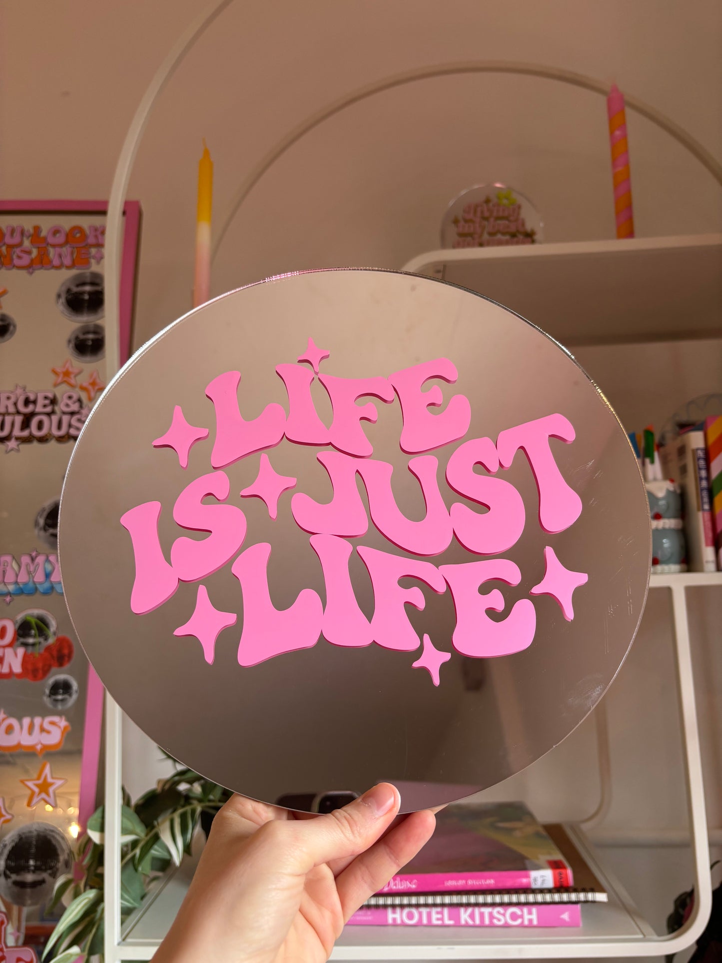 30cm Circle Mirror - Life Is Just Life
