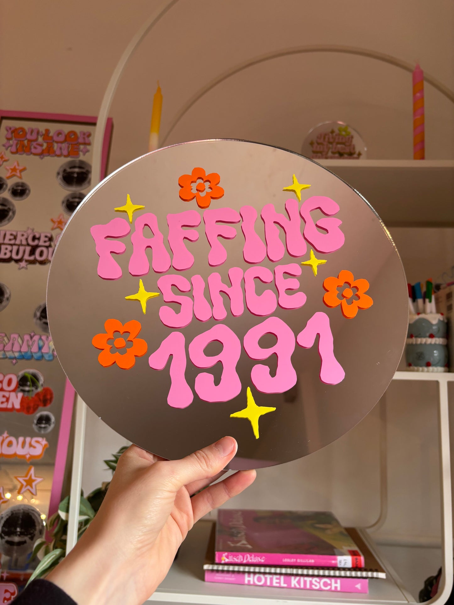30cm Circle Mirror - Faffing Since 1991