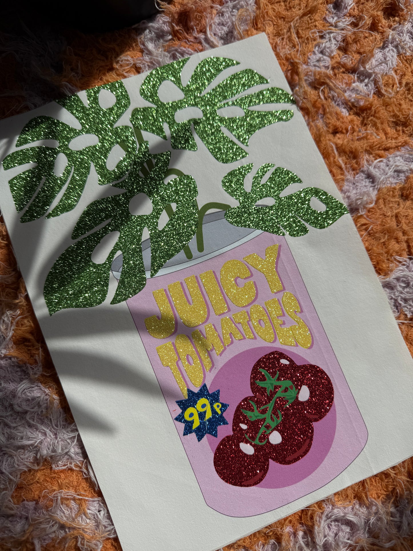 Juicy Tomatoes Glitter Print A4