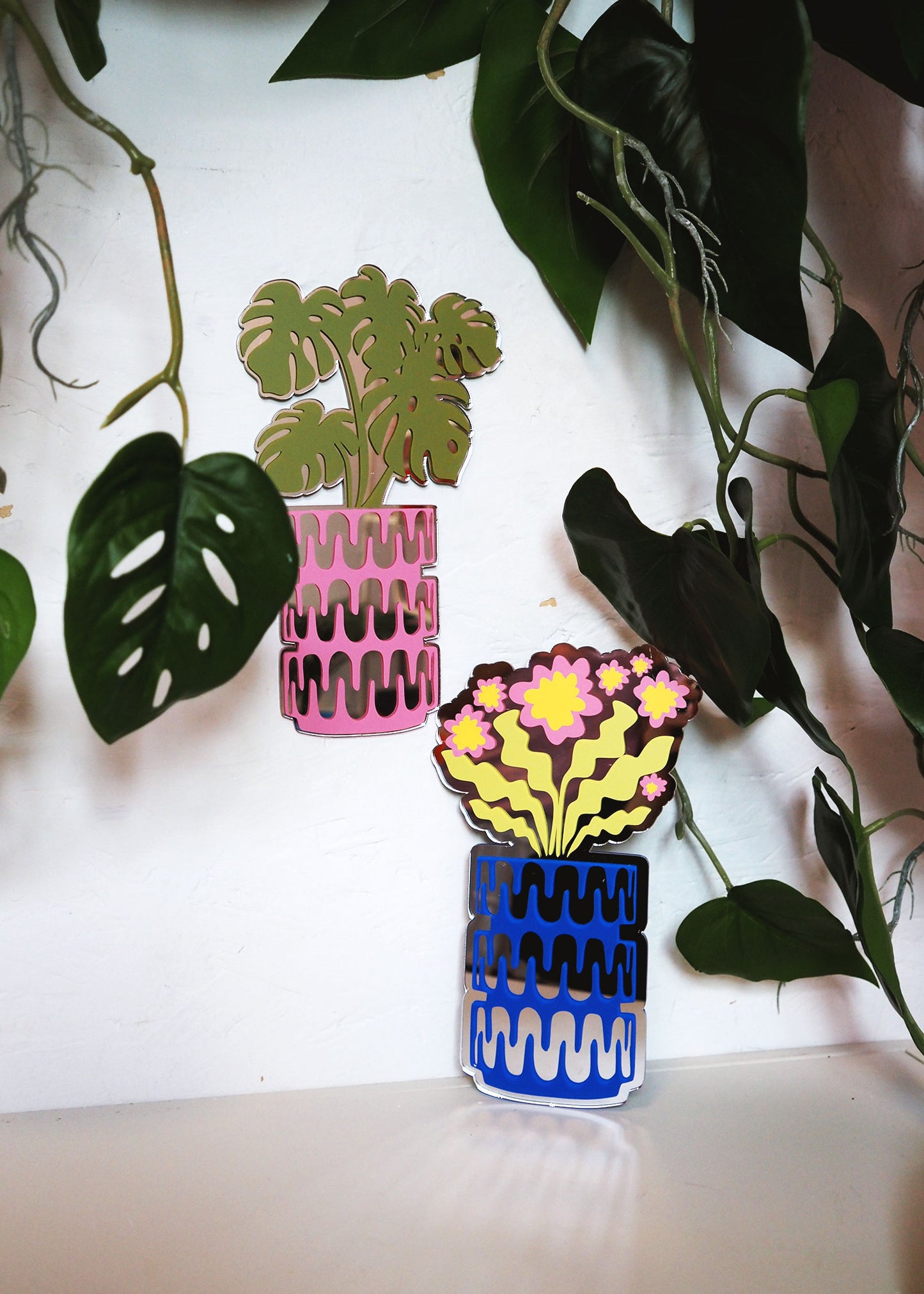 Monstera Potted Plant Mirror