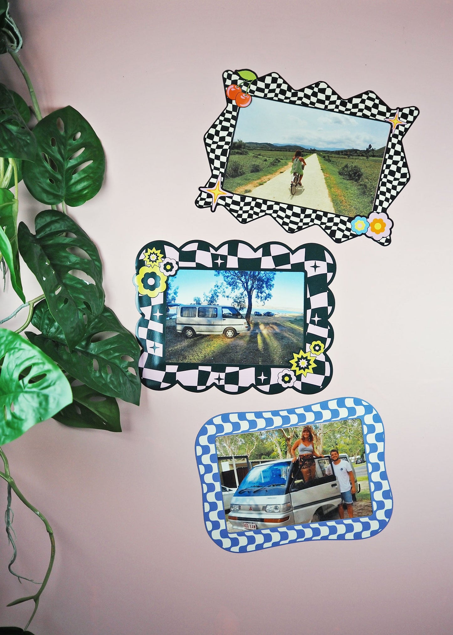Blue Wavy Blob 6x4 Photo Print Magnetic Frame - WS