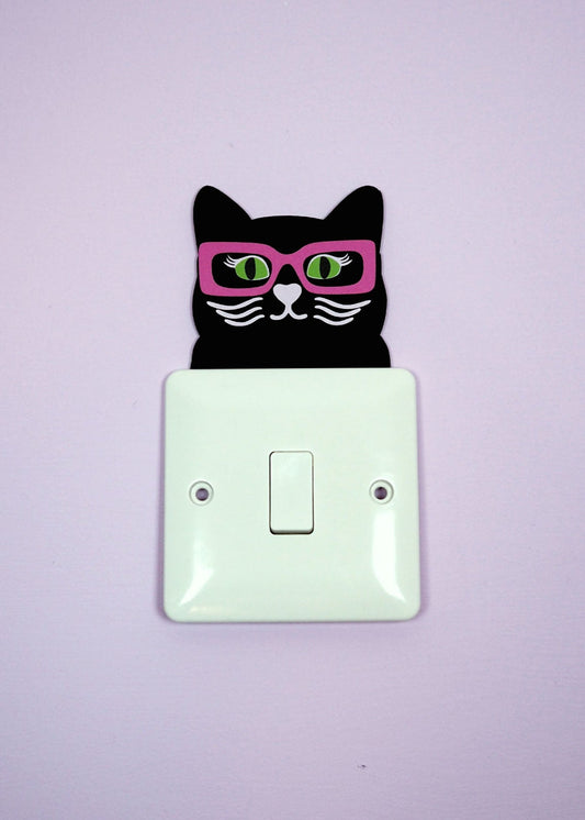 Funky Feline Light Switch Topper - Black