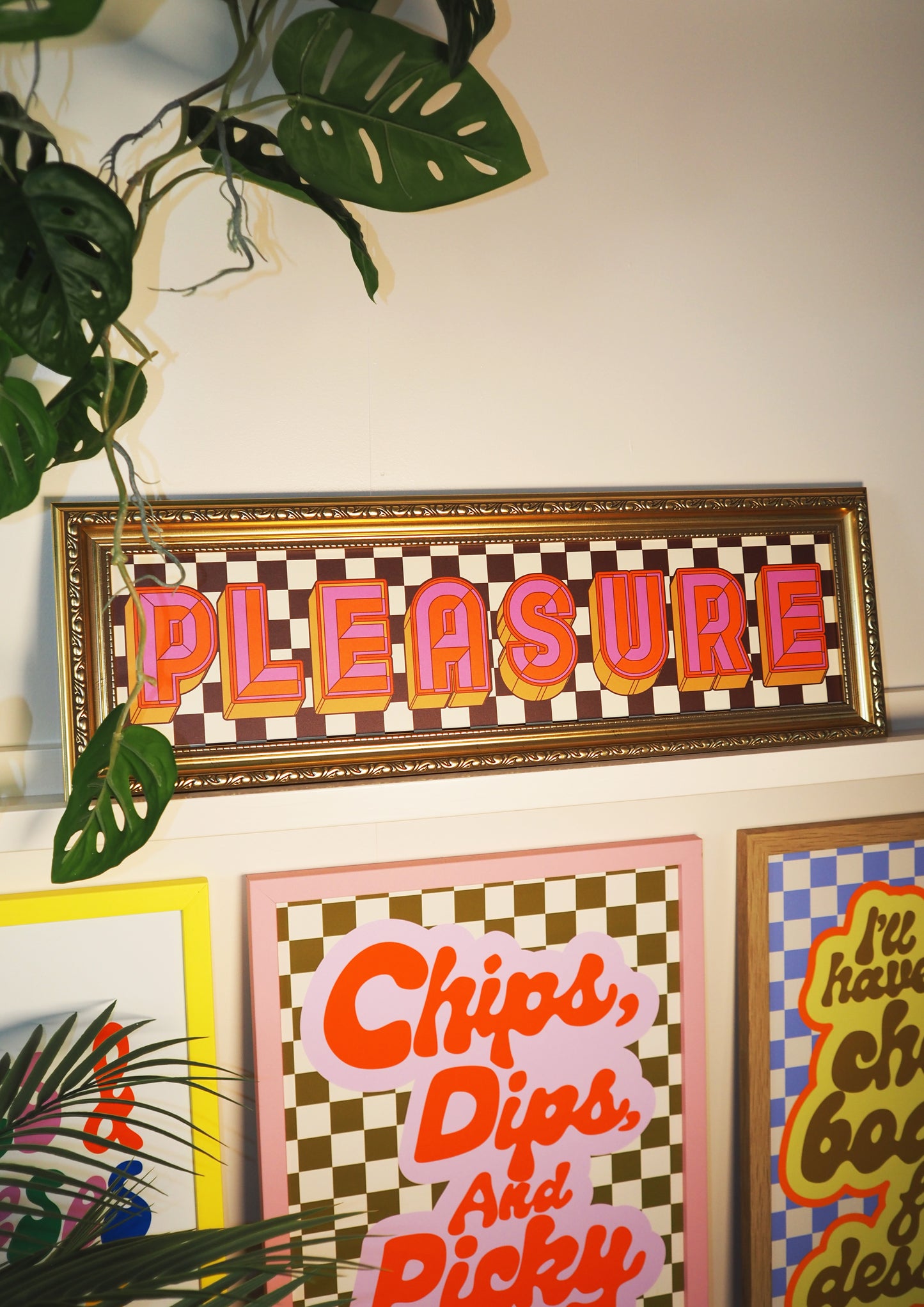 Pleasure Framed Rectangle Print - Black/Cream