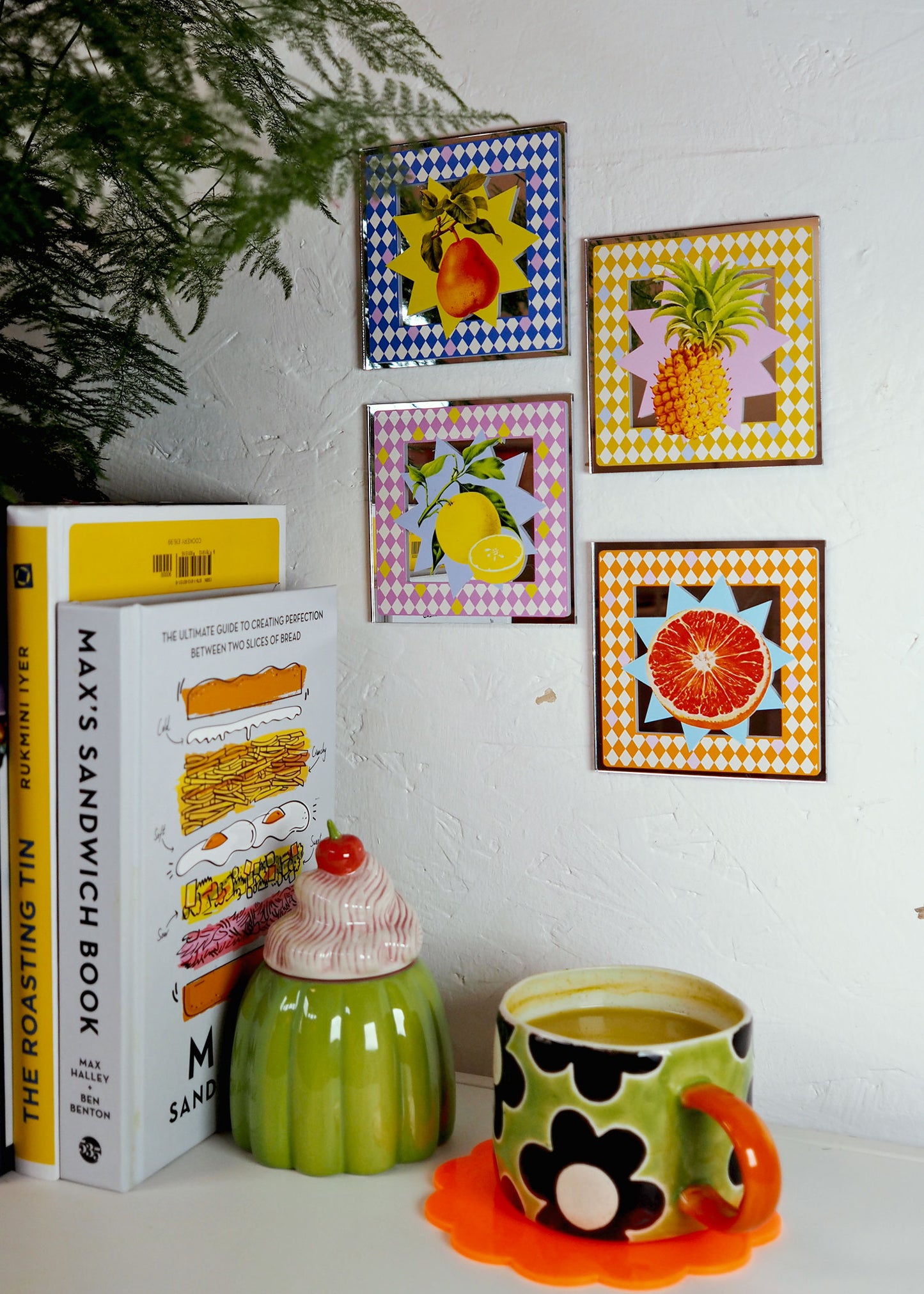 Pear Vintage Summer Mirror Tile