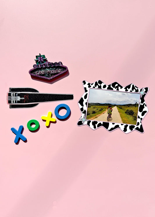 Cow Print Zig Zag 6x4 Photo Print Magnetic Frame