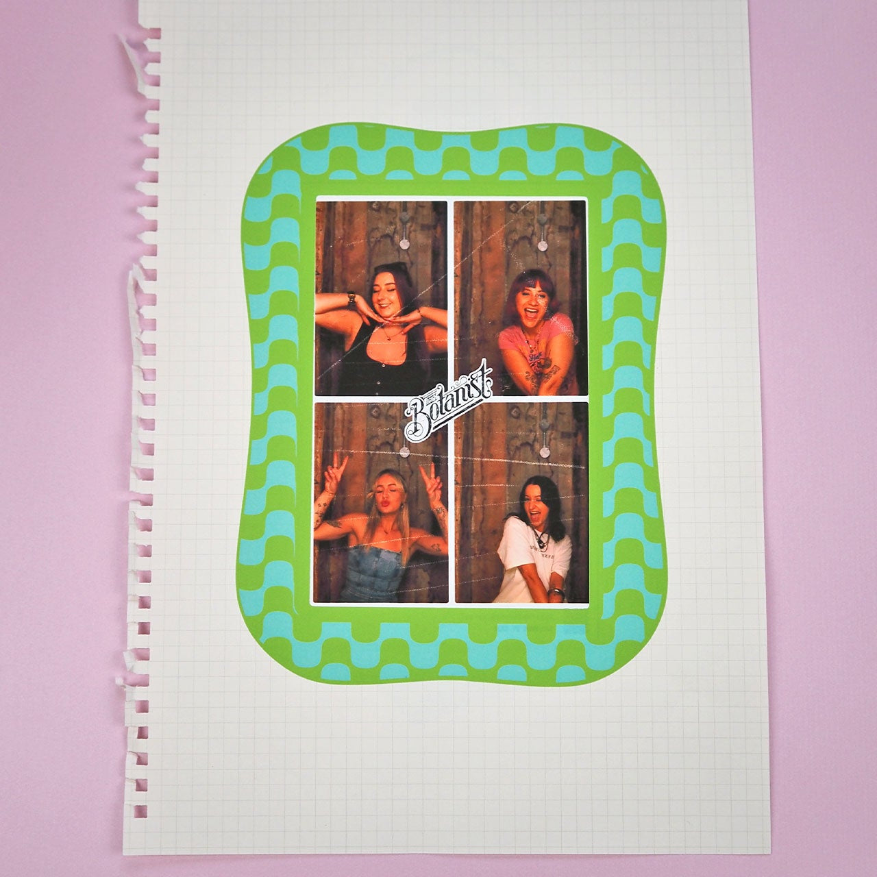 6x4 Sticker Frame - Blue & Green Wavy