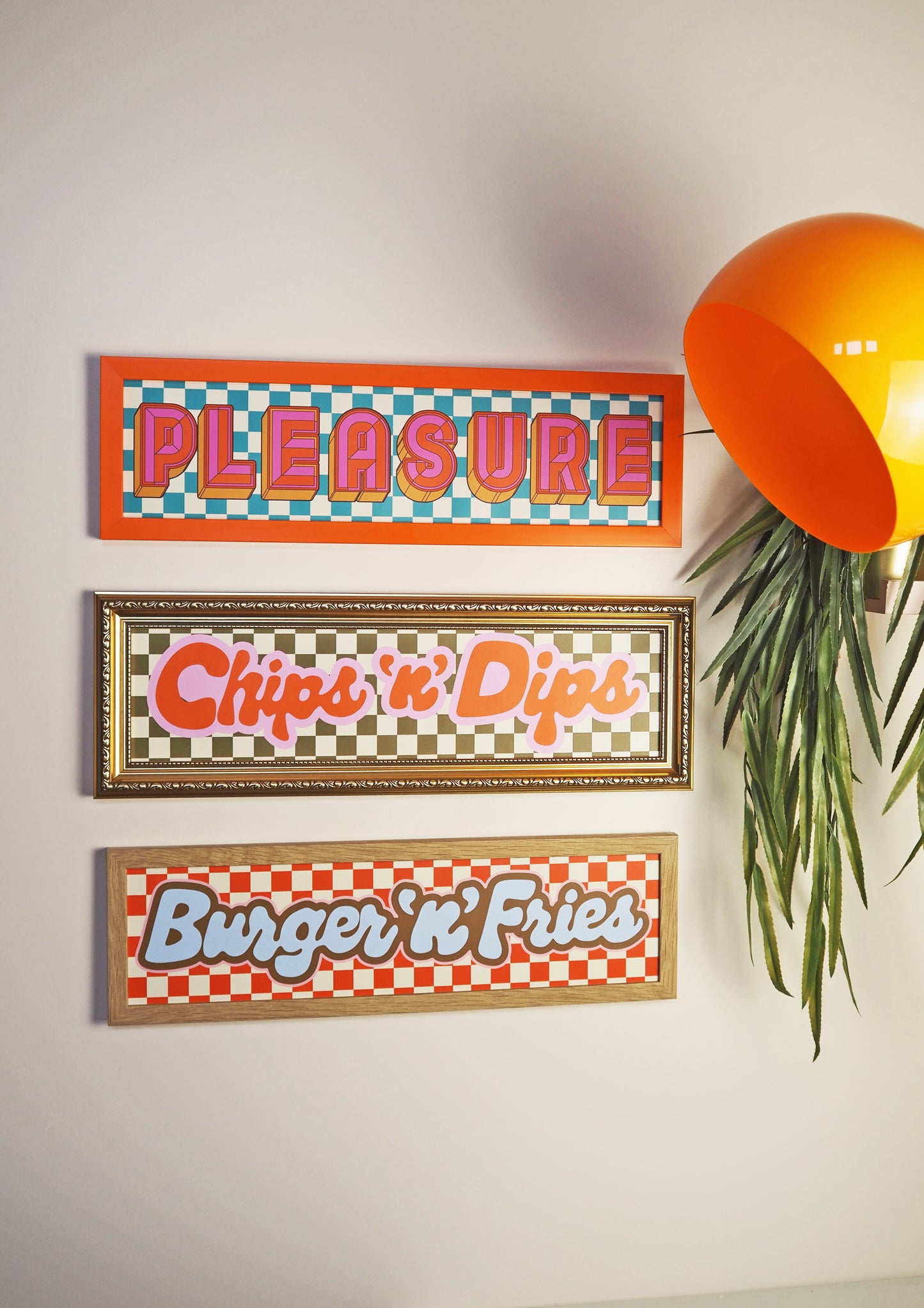 Pleasure Framed Rectangle Print - Blue/Orange