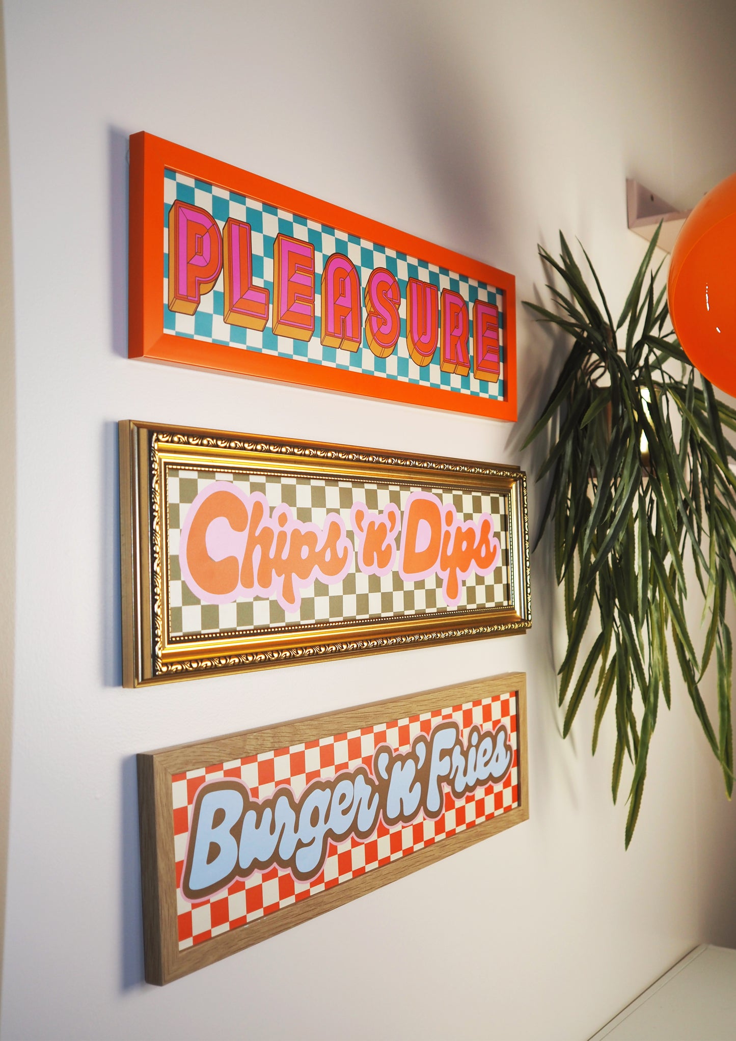 Chips & Dips Framed Rectangle Print - Olive/Orange