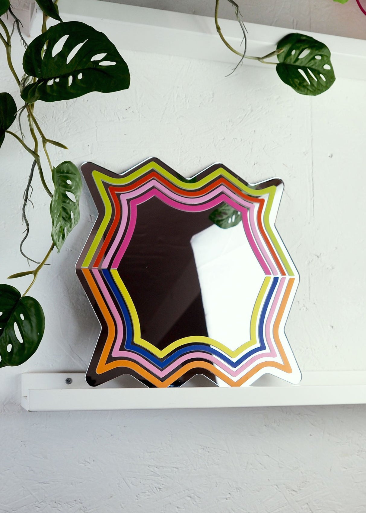 Spikey Multicolour Stripe Mirror