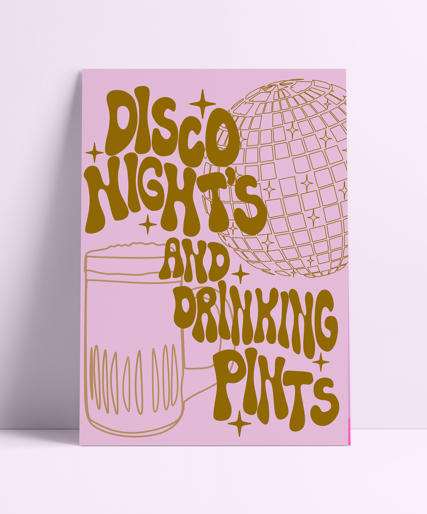 Disco Nights & Drinking Pints Collage Wall Print