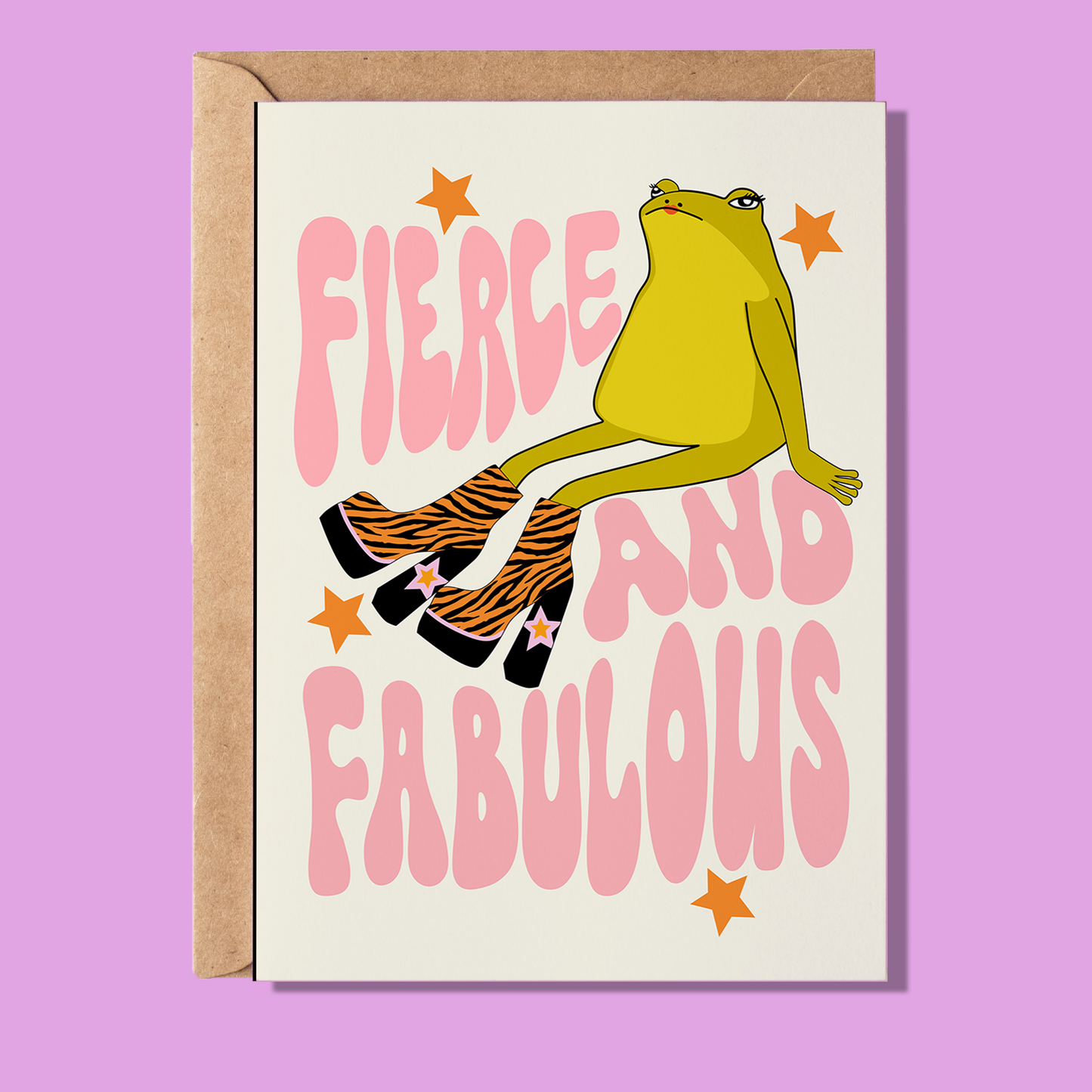 Fierce & Fabulous Frog Greeting Card