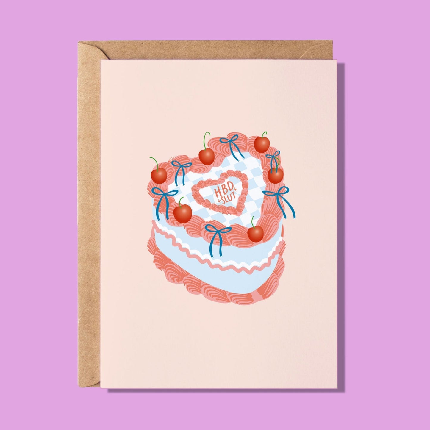 HBD Slut Kitsch Cake Greeting Card - WS
