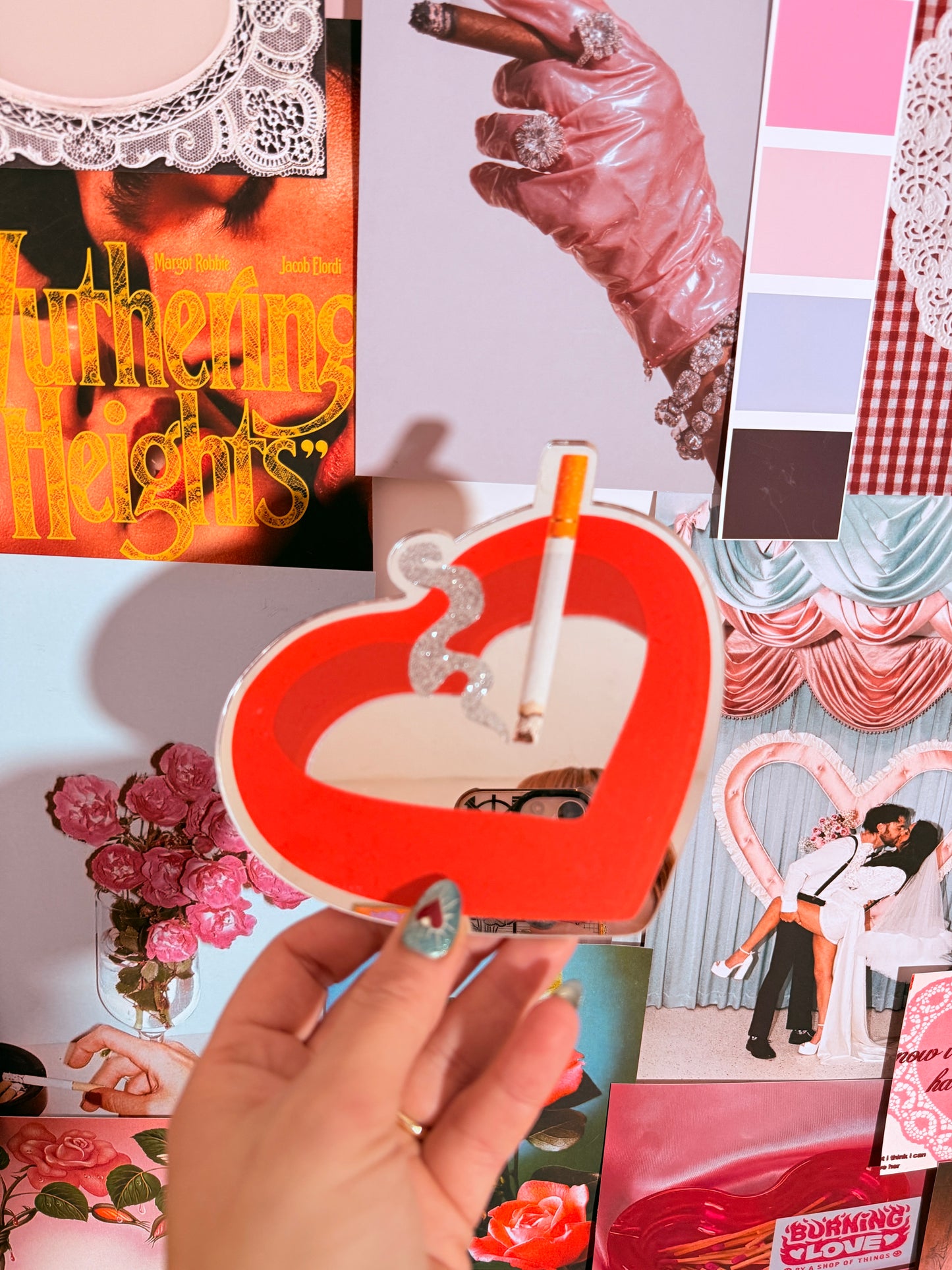 Heart Ashtray Mirror