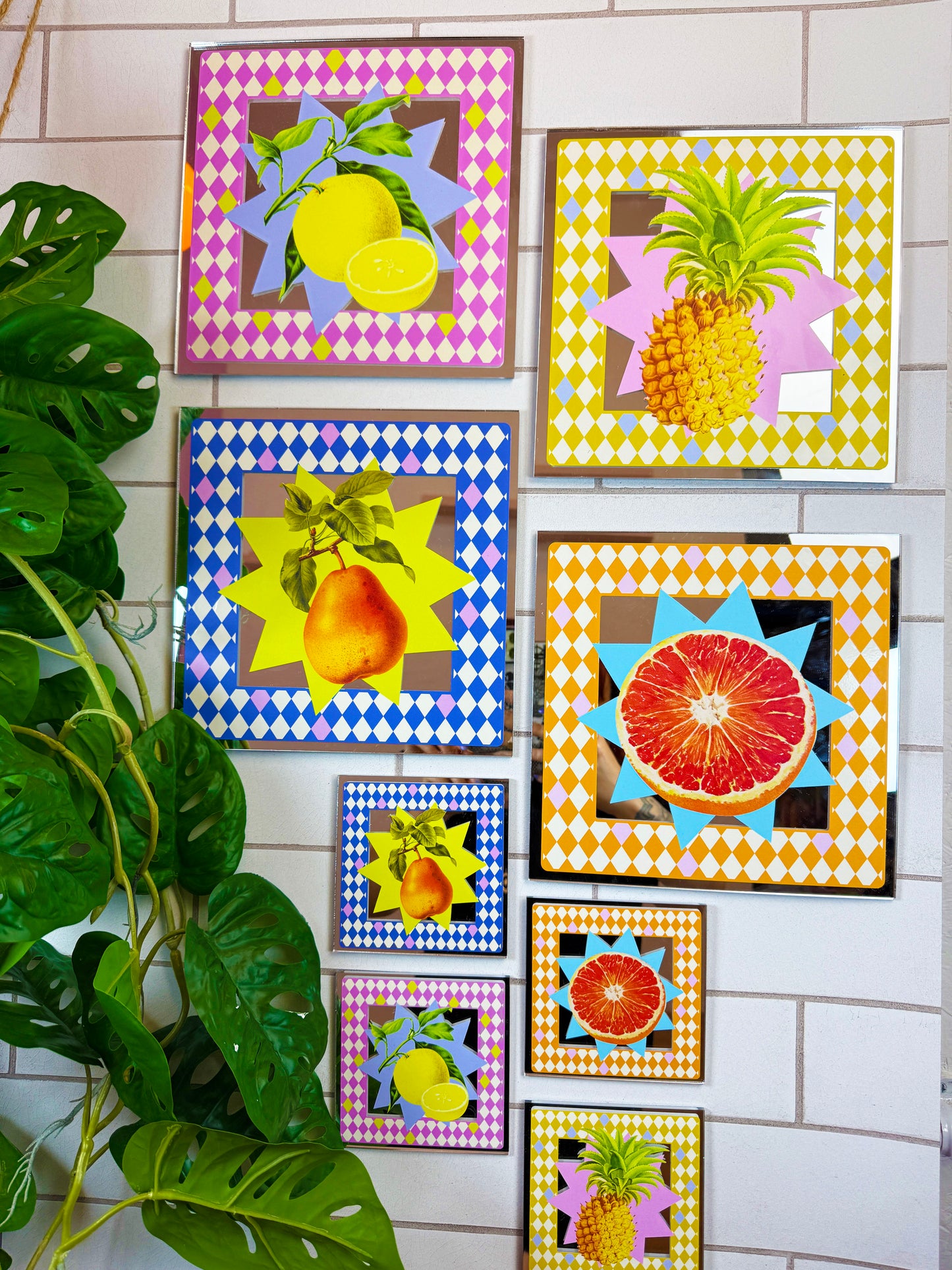 Lemon Vintage Summer Mirror Tile