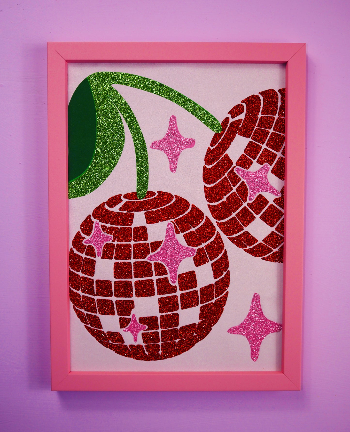 Disco Cherries Glitter Fabric Print