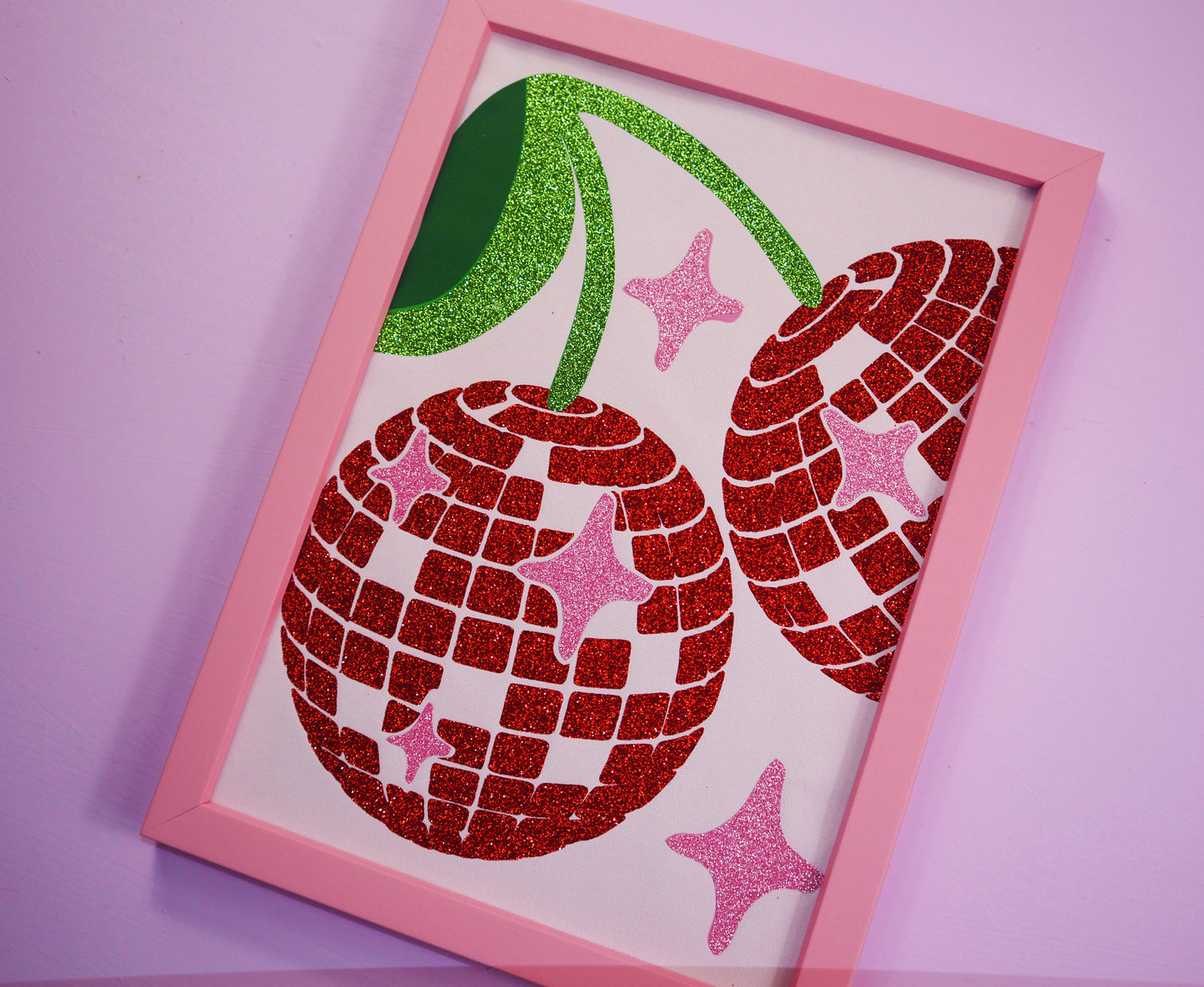 Disco Cherries Glitter Fabric Print