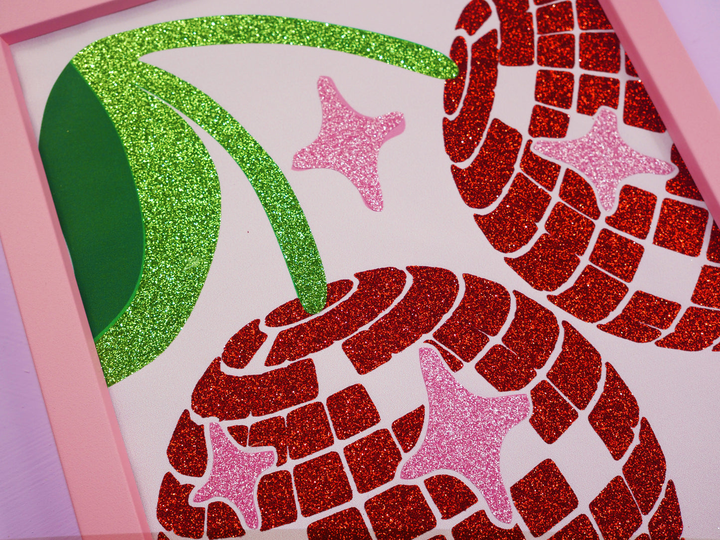 Disco Cherries Glitter Fabric Print