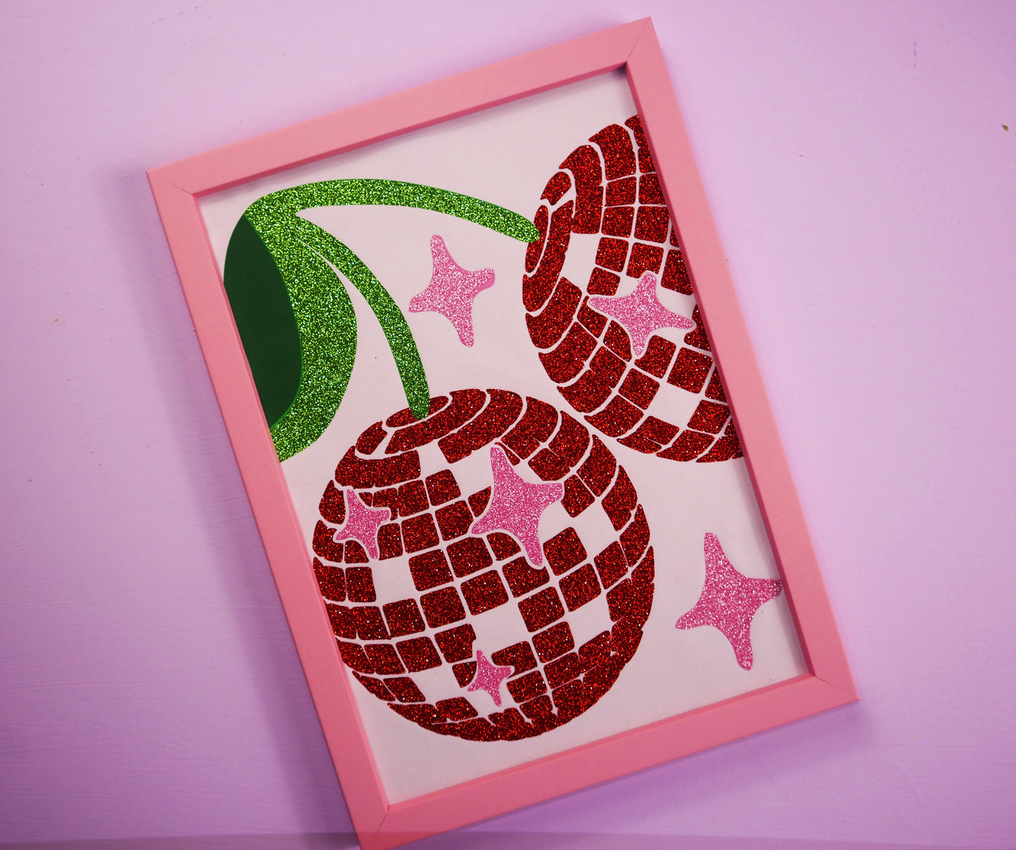 Disco Cherries Glitter Fabric Print