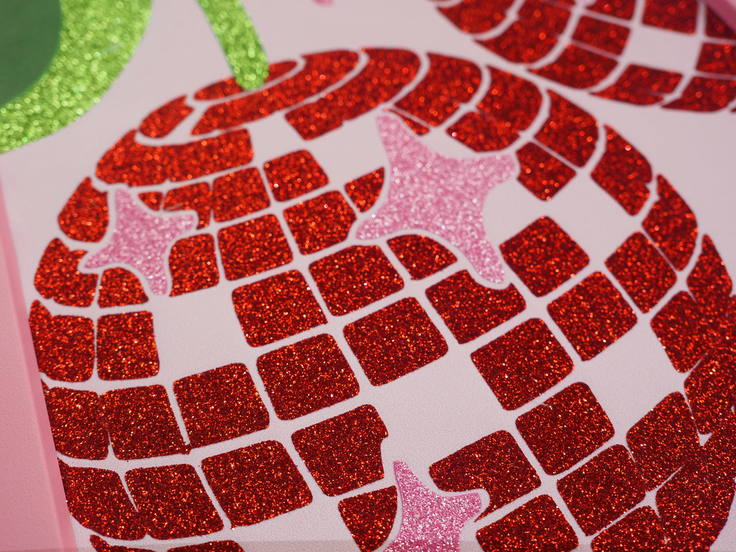 Disco Cherries Glitter Fabric Print