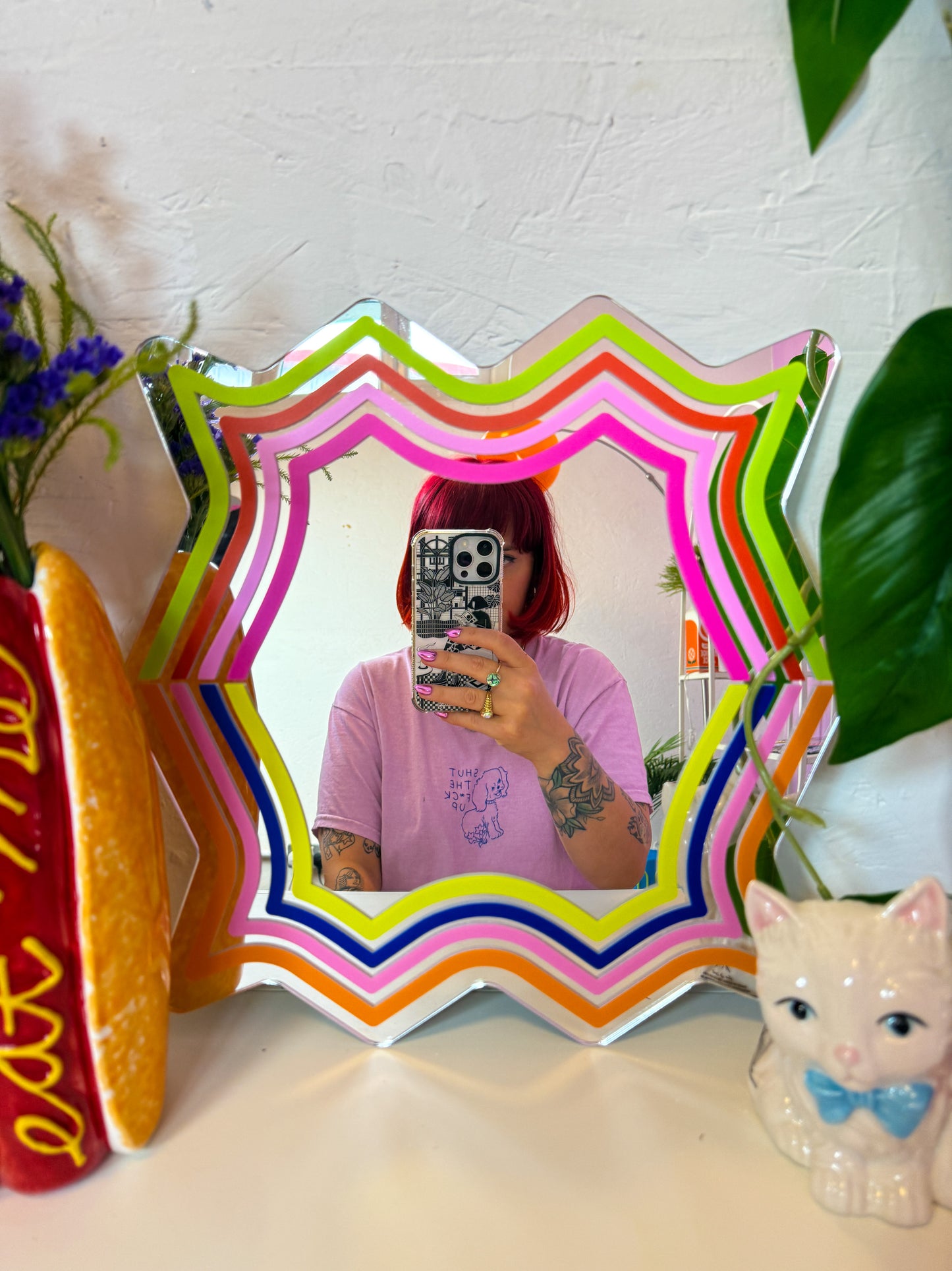 Spikey Multicolour Stripe Mirror