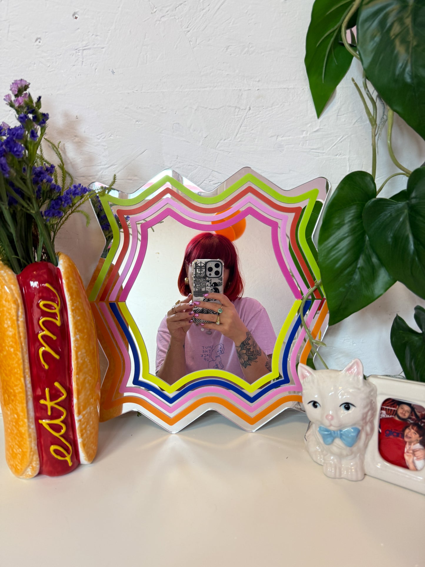 Spikey Multicolour Stripe Mirror