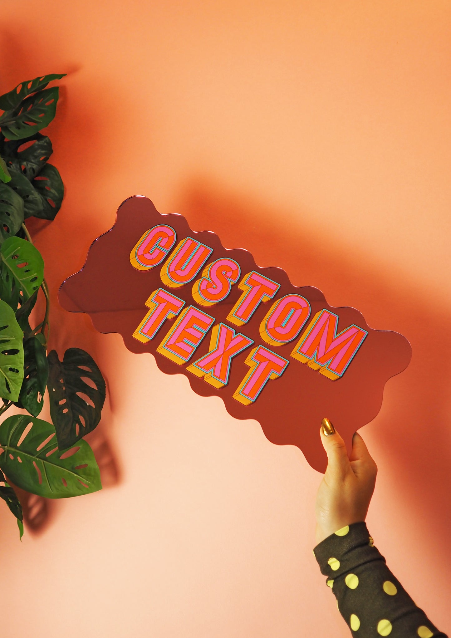 Custom Wavy Mirror Sign