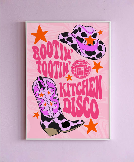 Cowgirl Kitchen Disco Wall Print